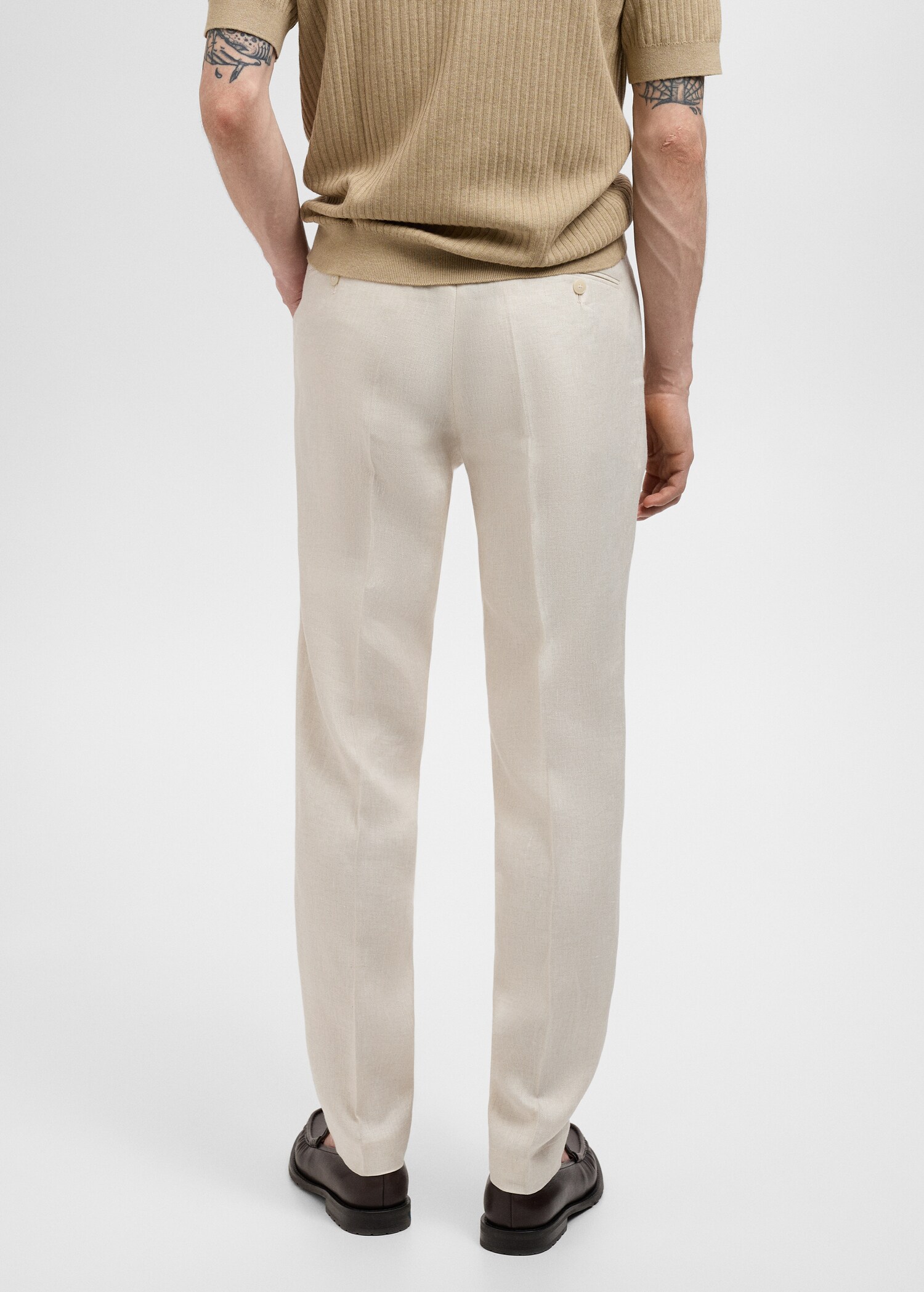Amalfi 100% linen slim fit suit trousers - Reverse of the article