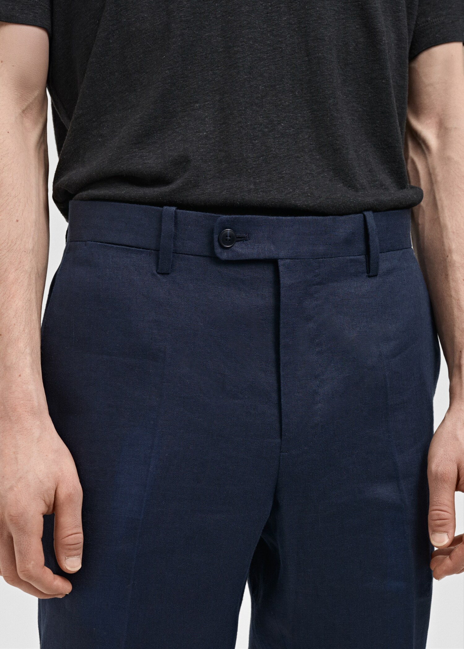 Amalfi 100% linen slim fit suit trousers - Details of the article 1