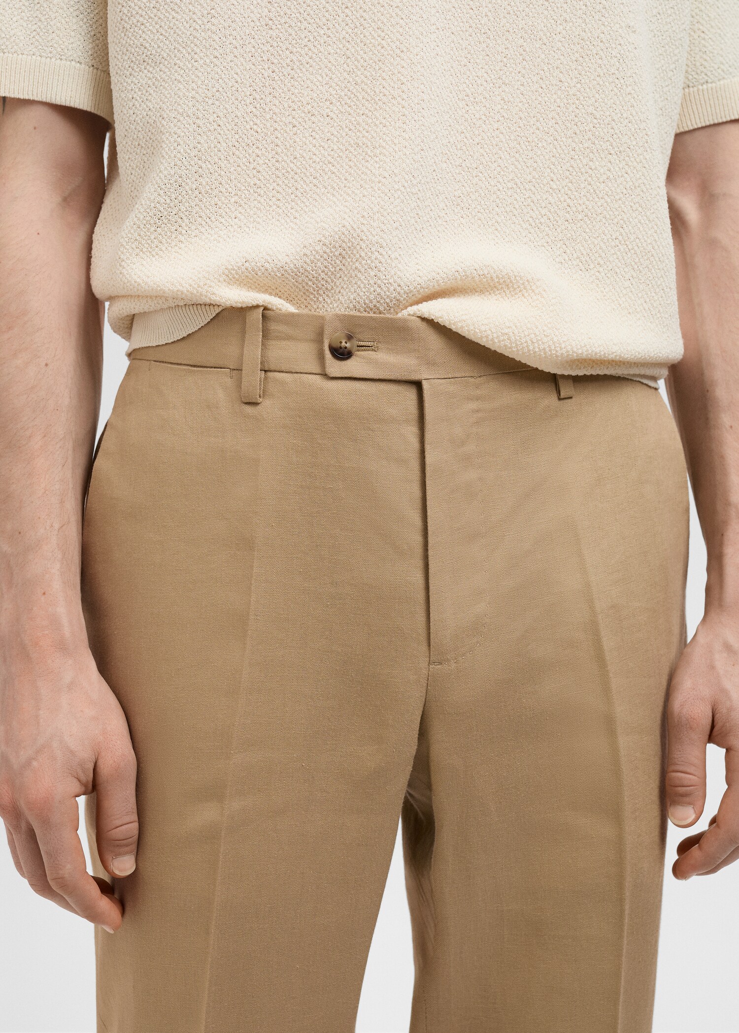 Amalfi 100% linen slim fit suit trousers - Details of the article 1