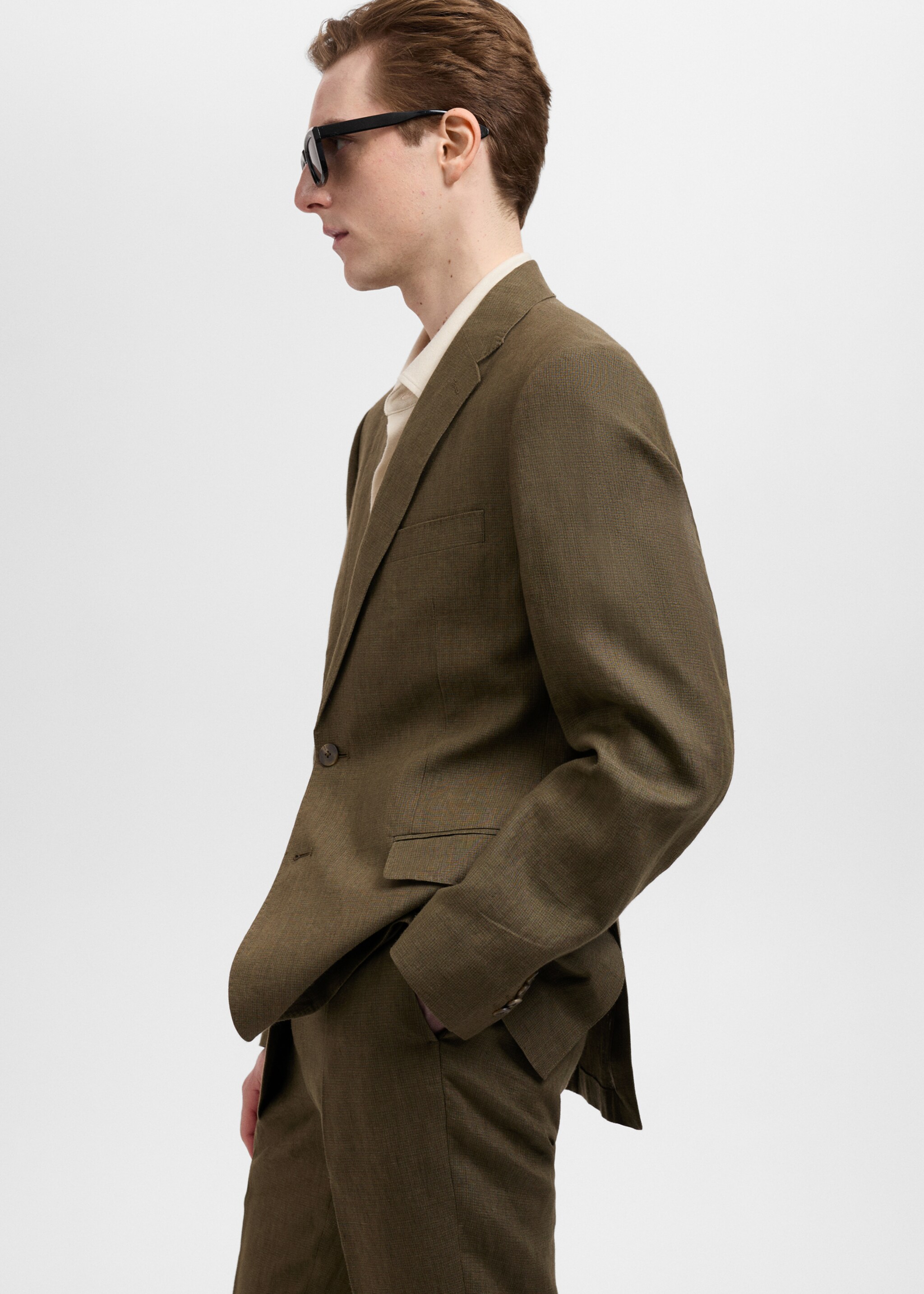 Americana vestit Amalfi 100% lli slim fit - Detall de l'article 2, Caqui. Ref: 87025930-00.