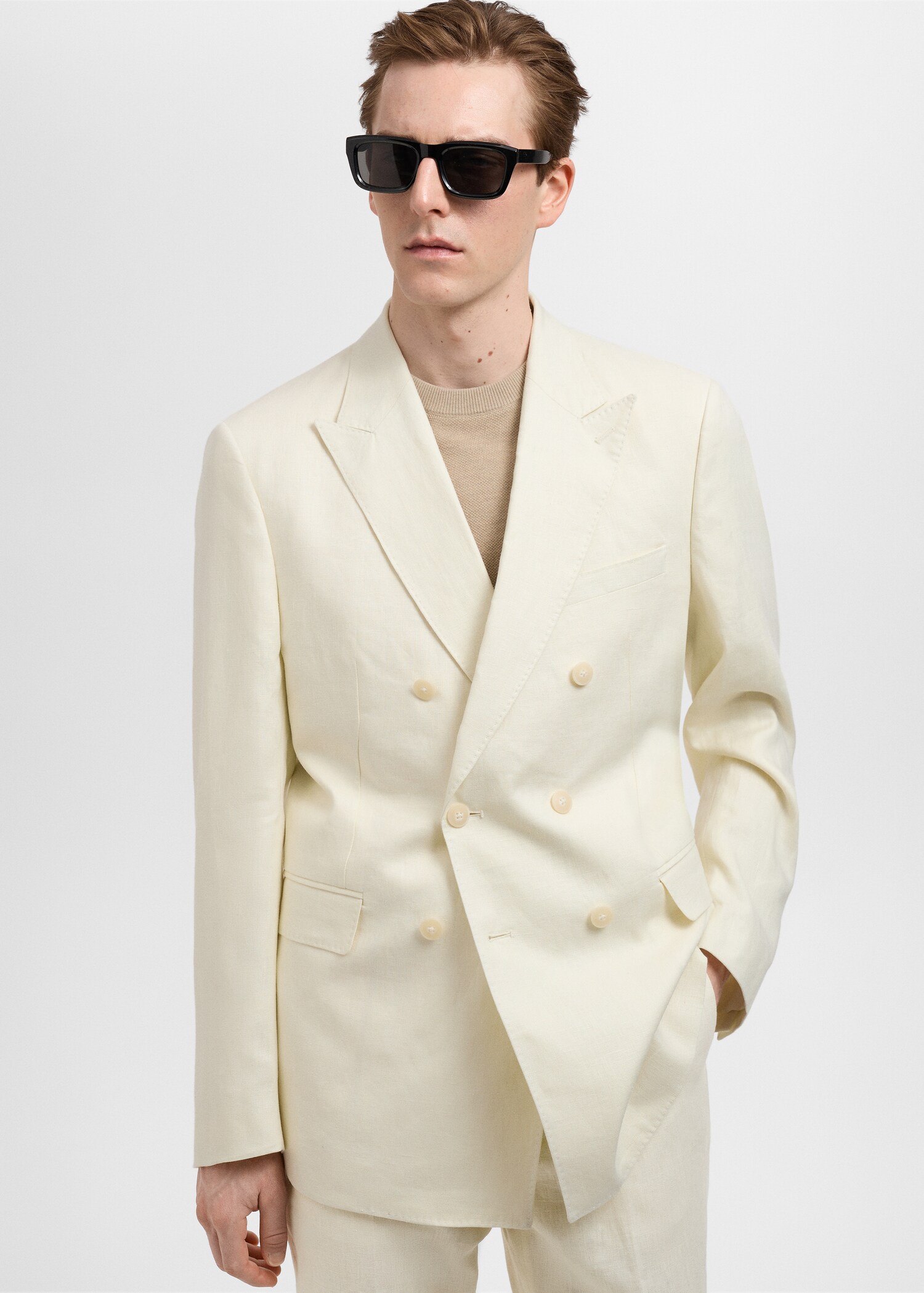 Veste costume croisée Amalfi 100 % lin slim-fit - Détail de l'article 6