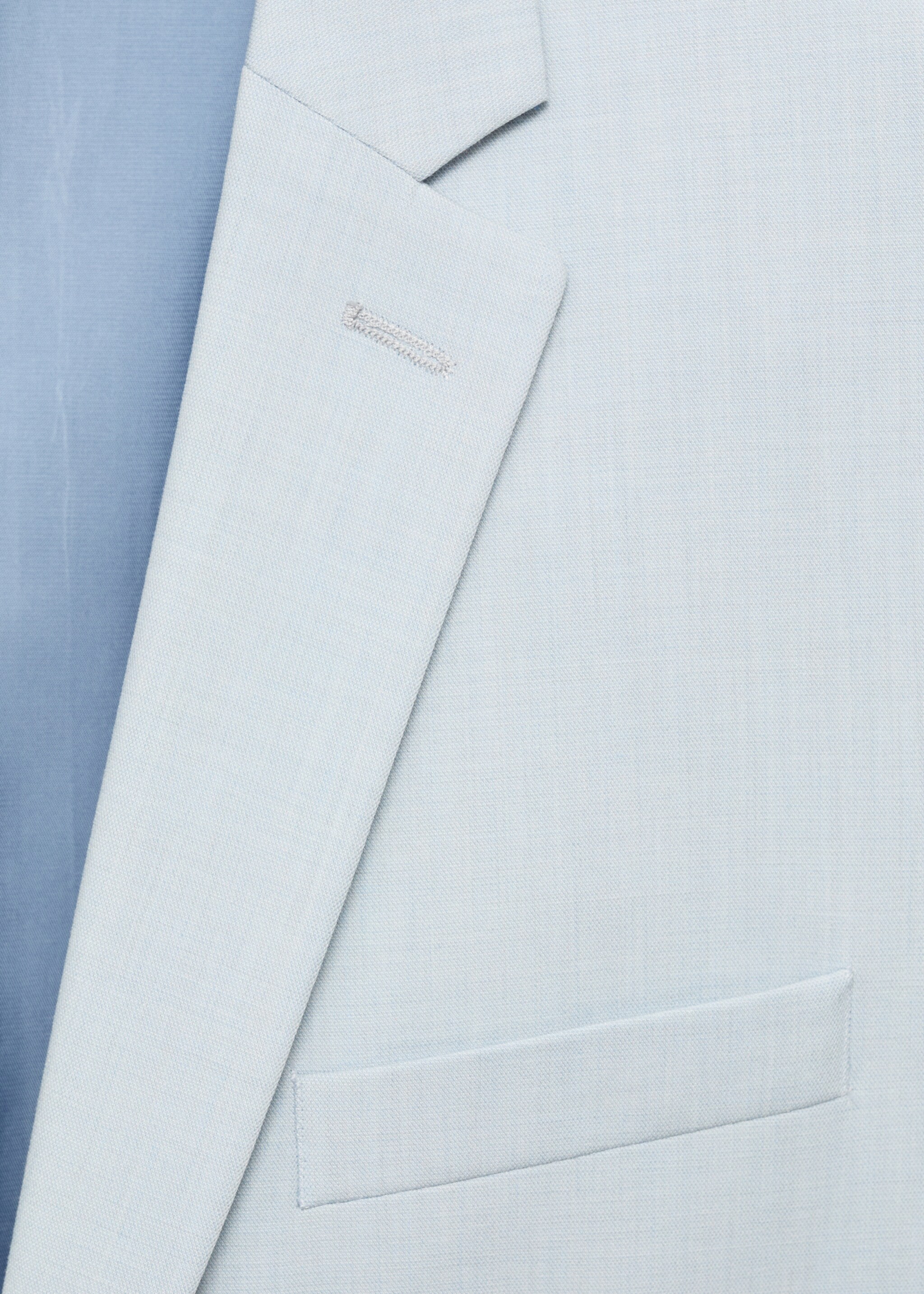 Super Slim Fit-Anzugsakko aus Stretchgewebe - Detail des Artikels 8, Himmelblau. Ref: 87025933-00.