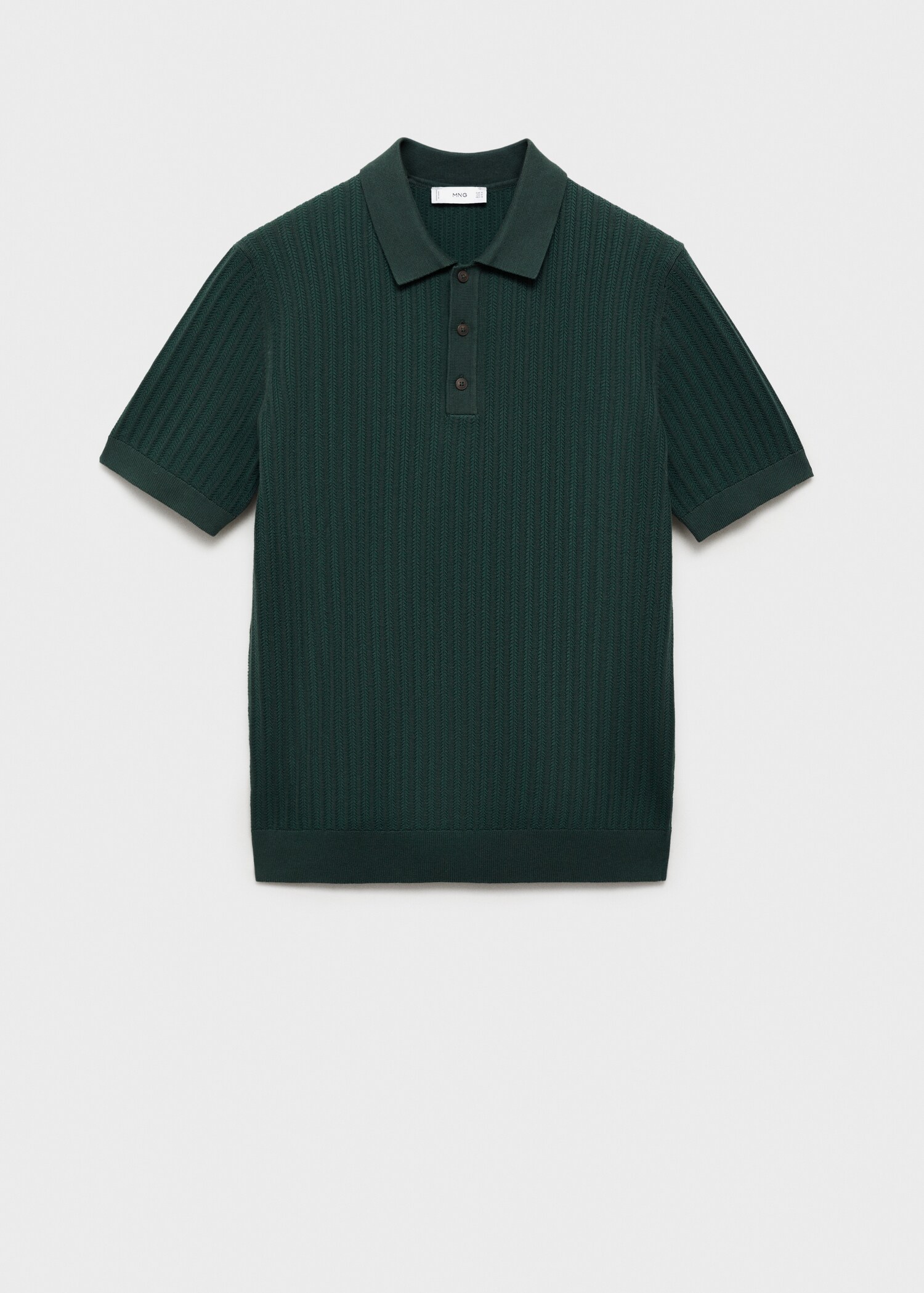 Fine-knit herringbone polo shirt - Article without model