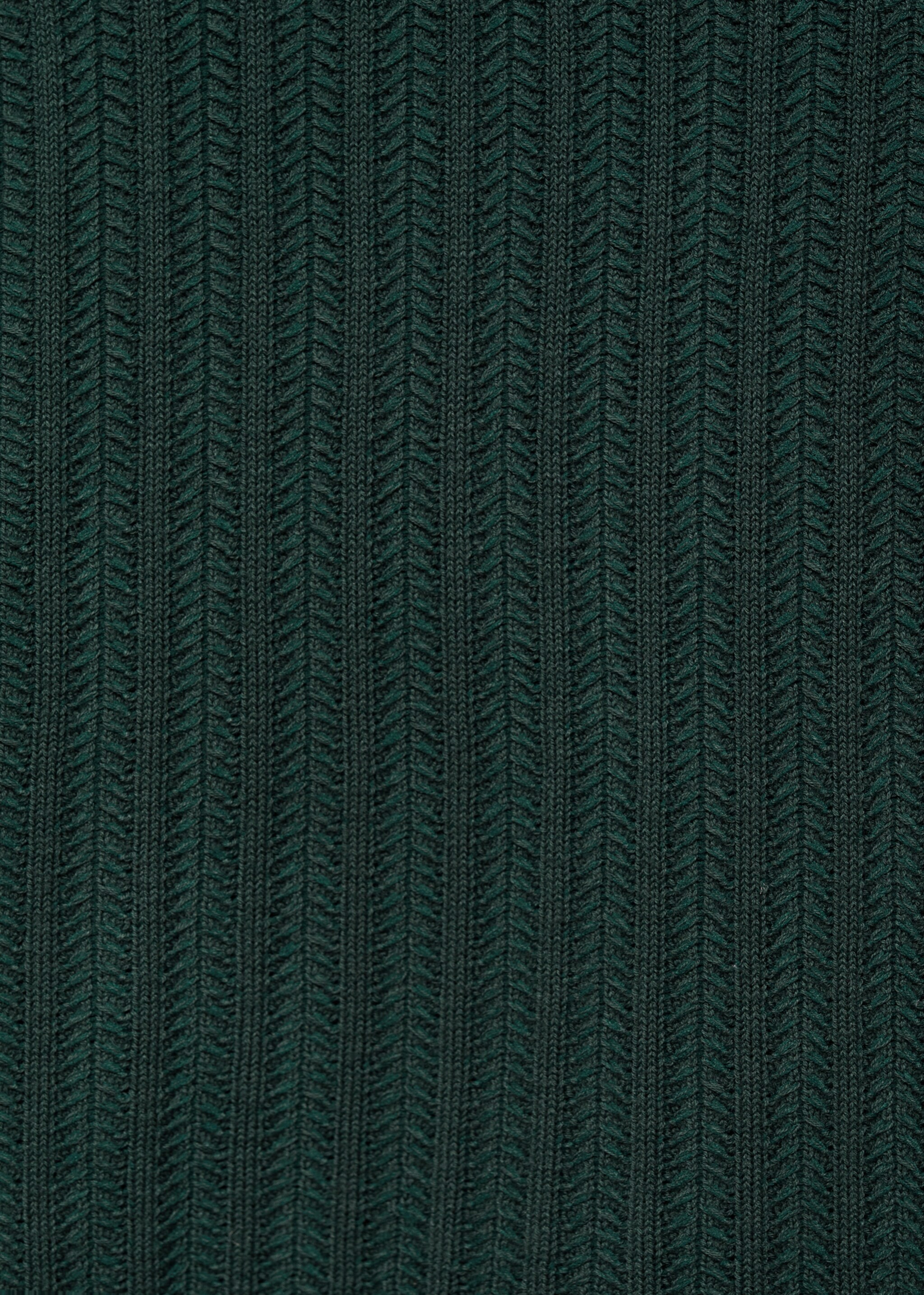 Fine-knit herringbone polo shirt - Details of the article 0, Dark Green. Ref: 87025938-00.