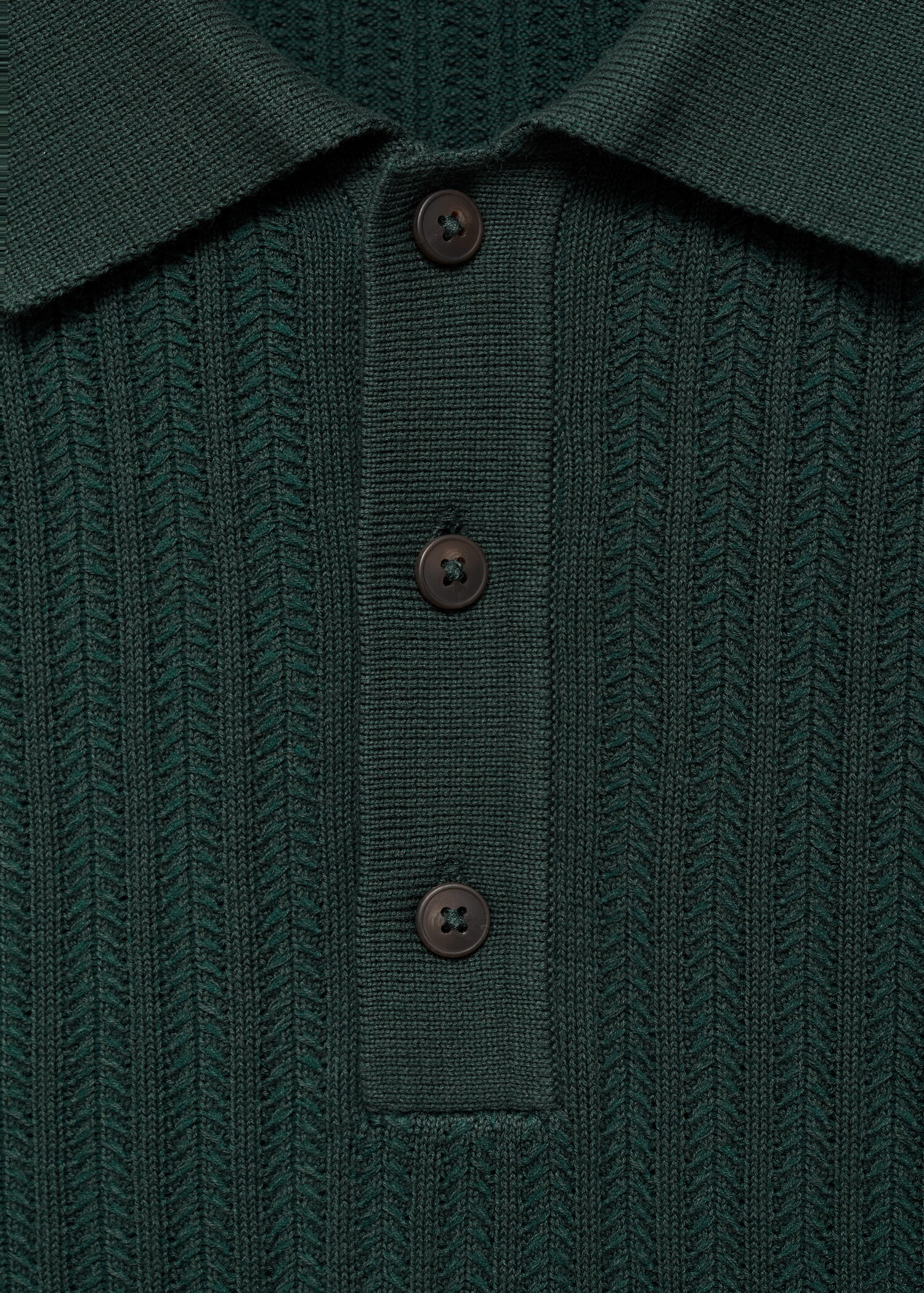 Fine-knit herringbone polo shirt - Details of the article 8