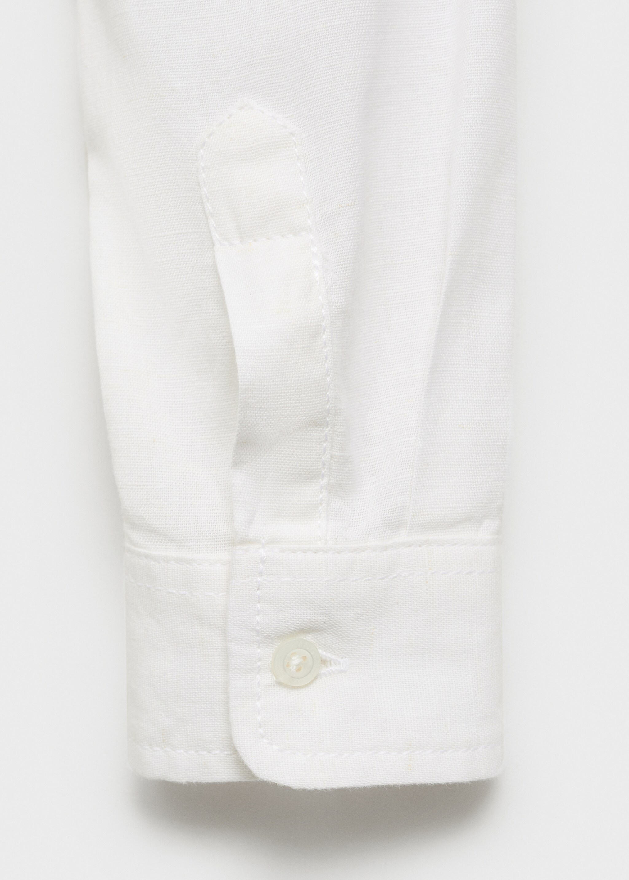 Hemd aus Baumwolle mit Leinen - Detail des Artikels 0, Cremeweiß. Ref: 87025942-00.