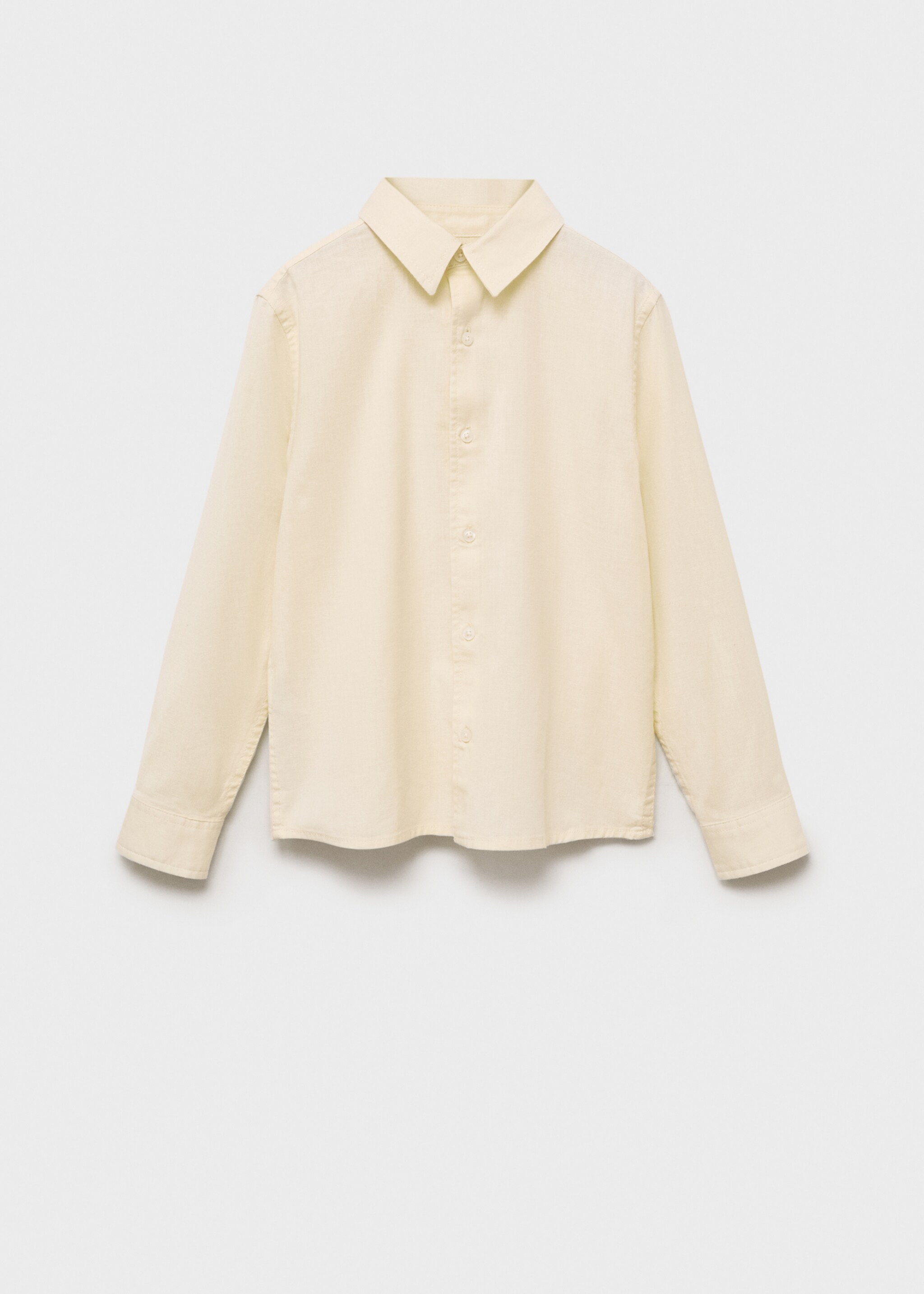 Chemise coton et lin - Article sans modèle, Jaune pastel. Ref: 87025942-00.