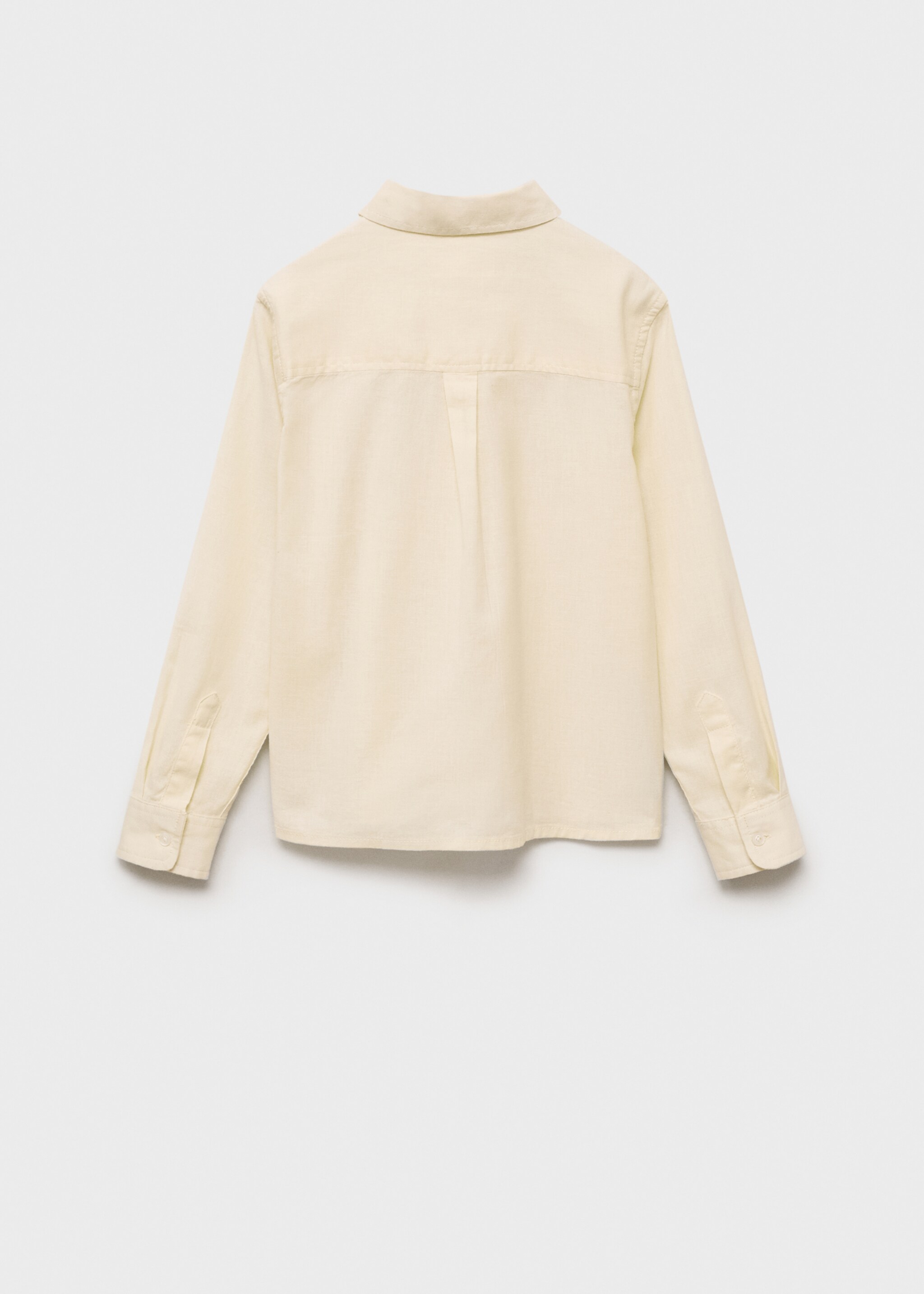 Chemise coton et lin - Verso de l’article, Jaune pastel. Ref: 87025942-00.