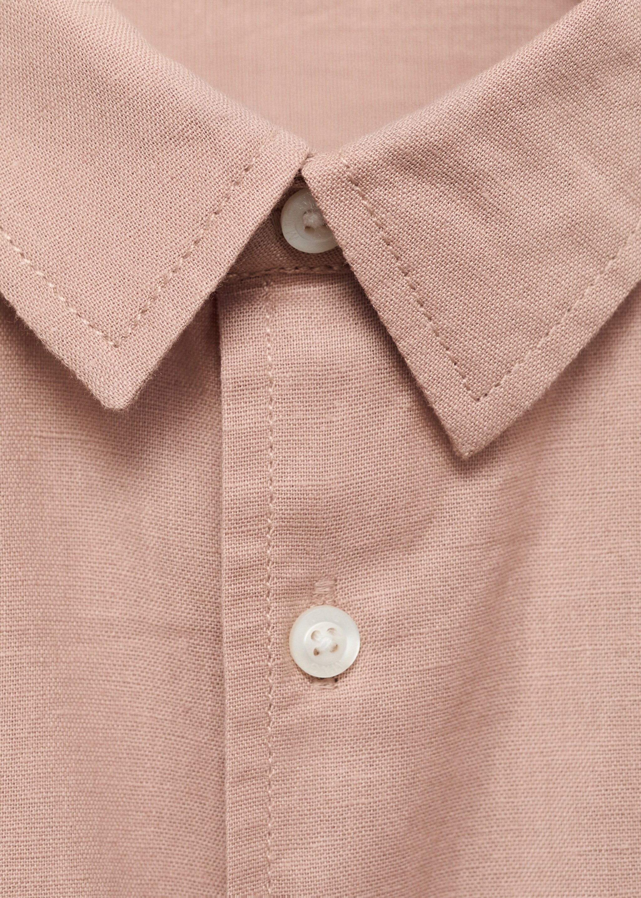 Cotton and linen shirt - Details of the article 8, Nude. Ref: 87025942-00.