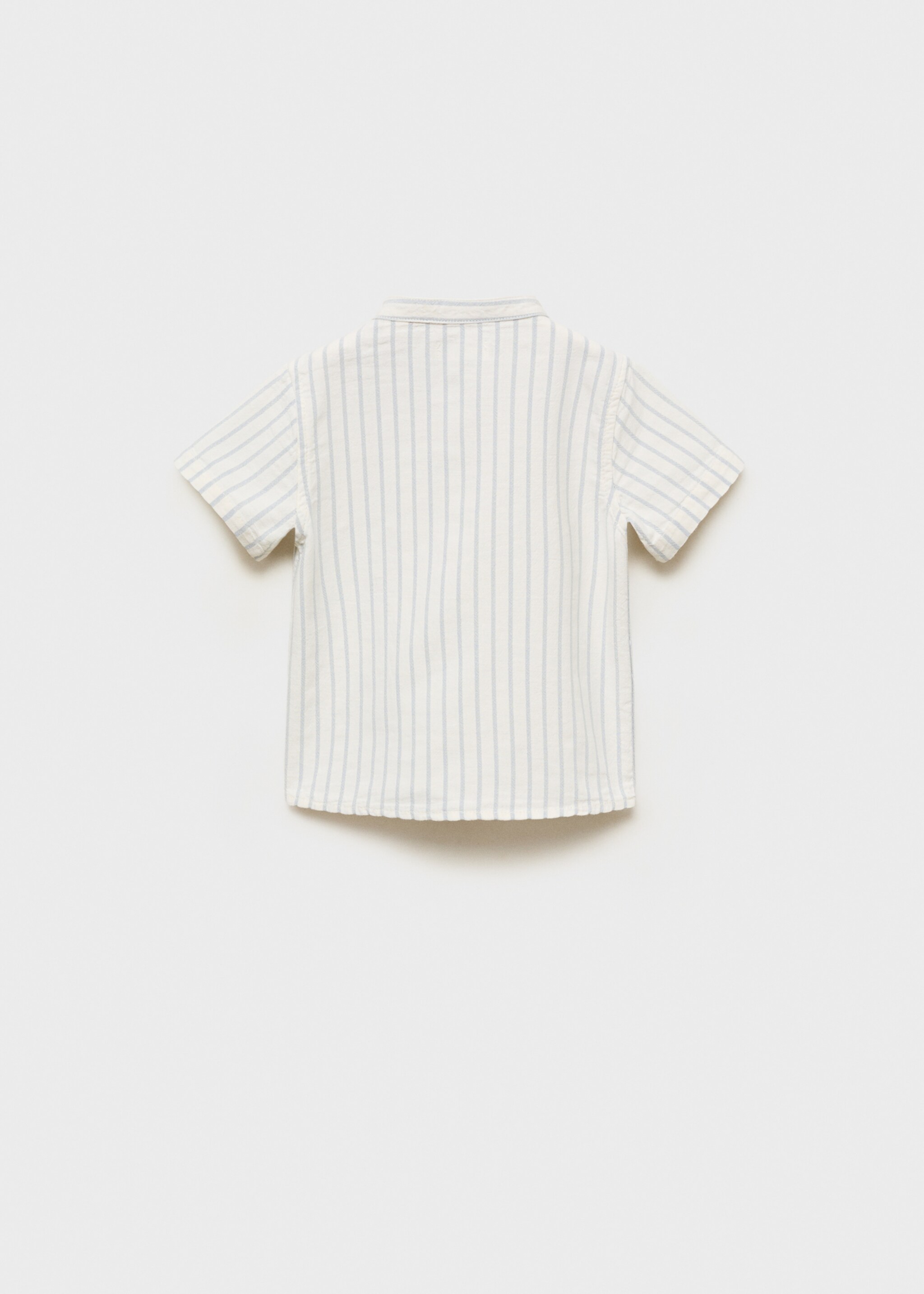 Πουκάμισο ριγέ λαιμόκοψη mao - Πίσω όψη προϊόντος, Υπόλευκο. Ref: 87025943-00.