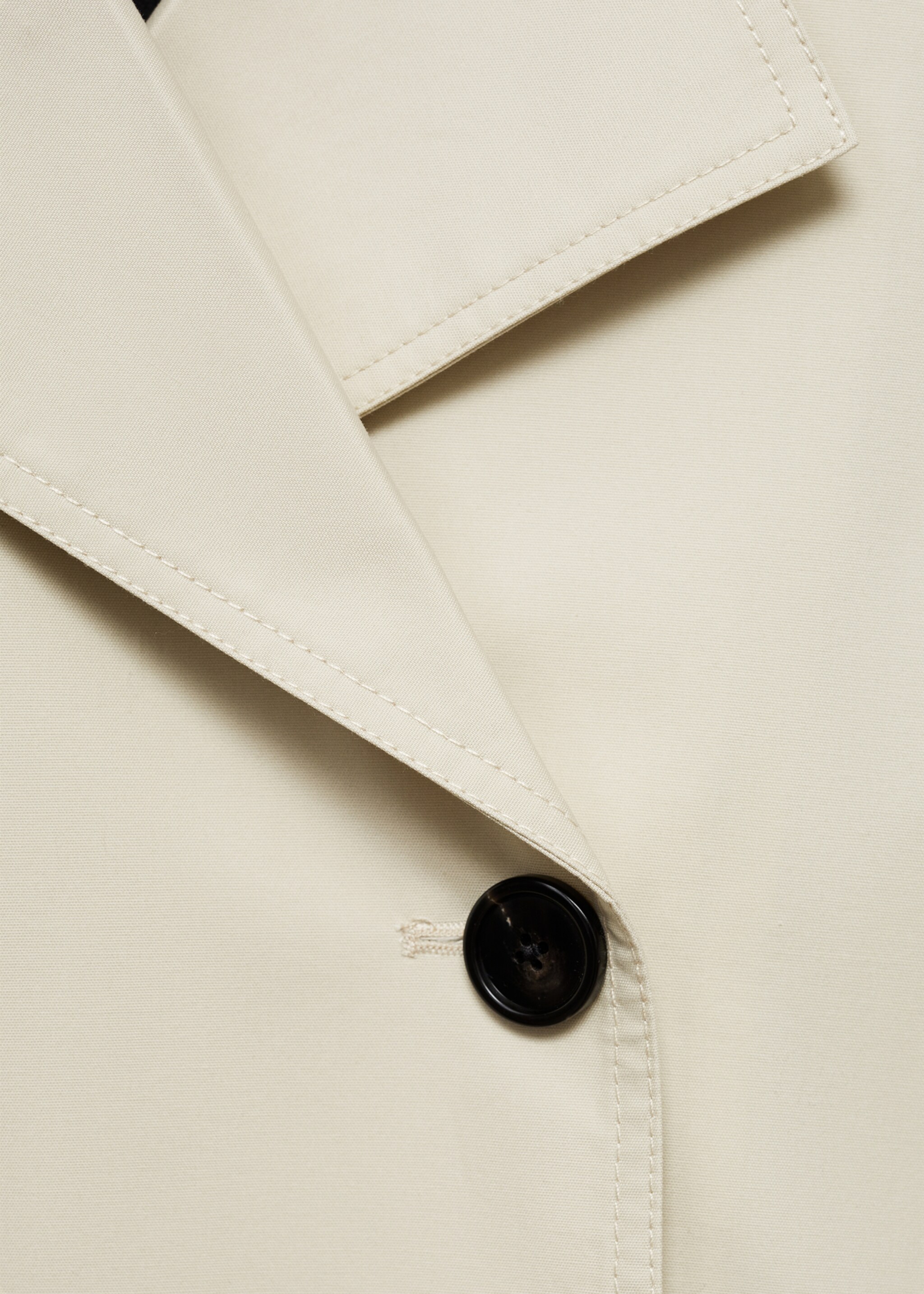 Short double-breasted trench coat - Details of the article 8, Light/Pastel Grey. Ref: 87025949-00.