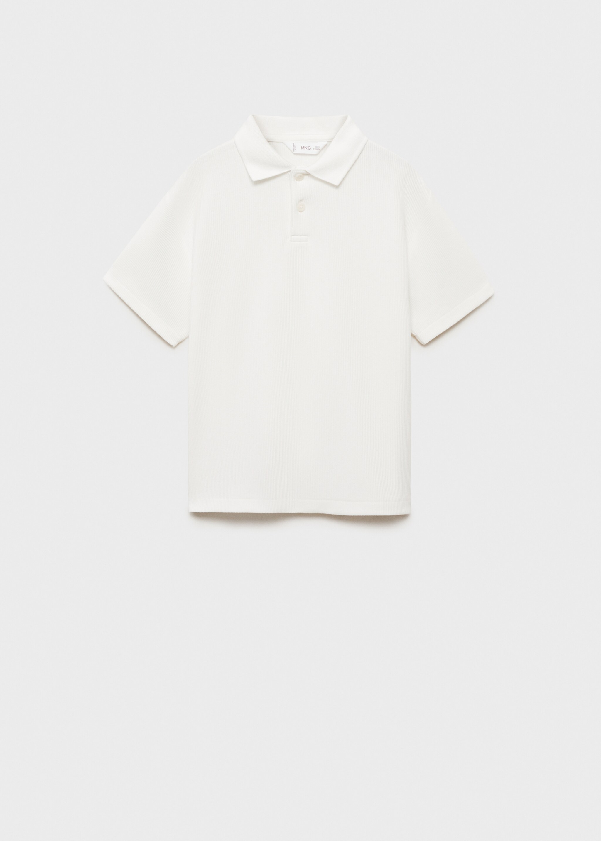 Ribbed cotton polo shirt - Article without model, Off White. Ref: 87025950-00.