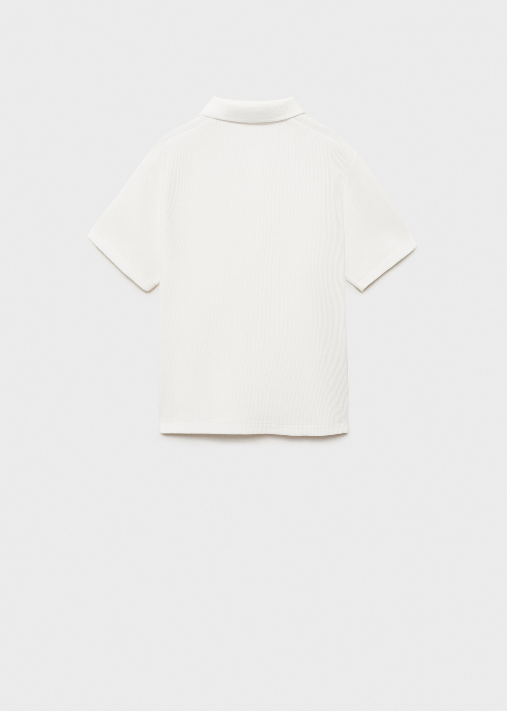 Ribbed cotton polo shirt - Reverse of the article, Off White. Ref: 87025950-00.