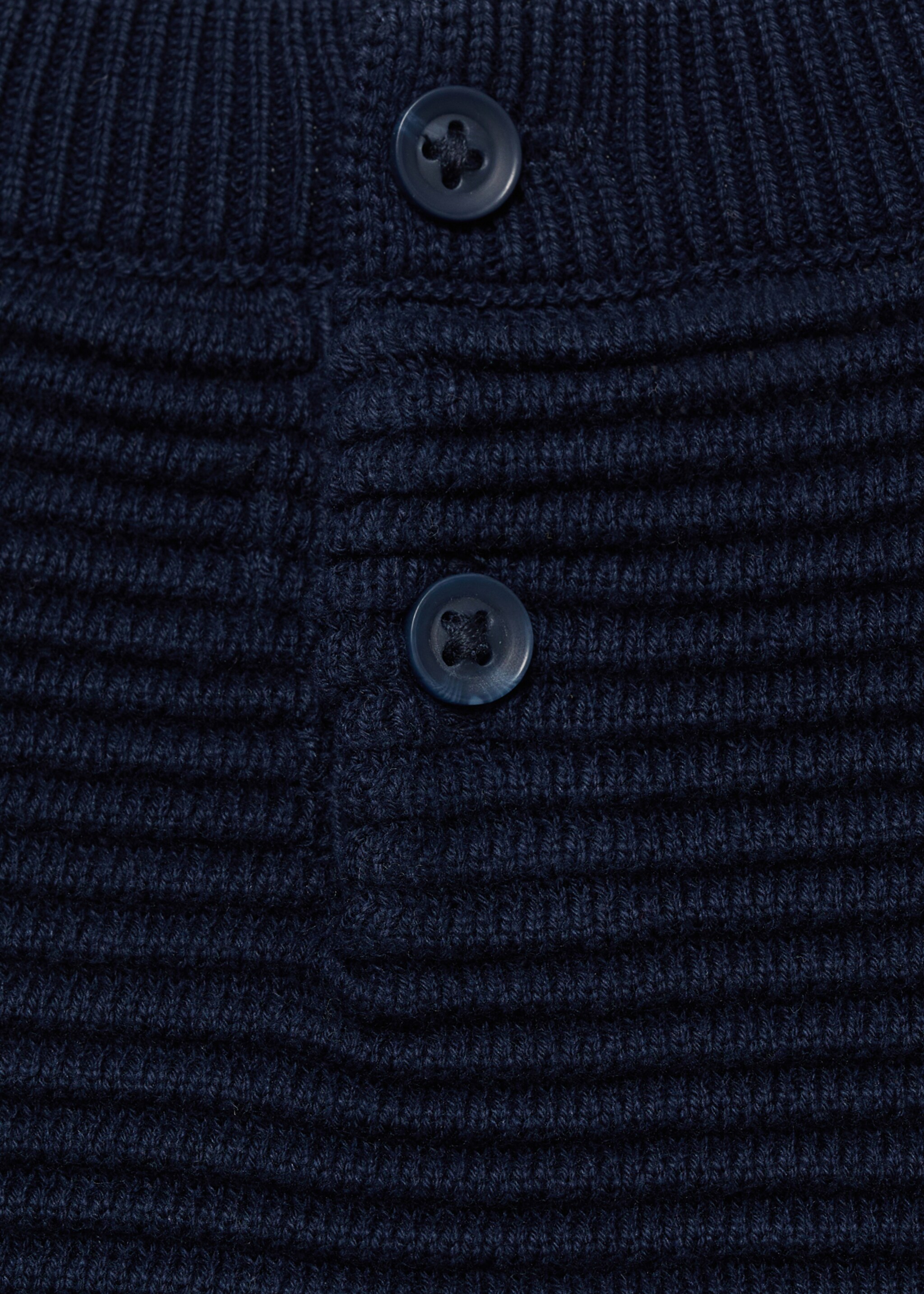 Cotton-knitted embossed sweater - Details of the article 0, Dark Navy. Ref: 87025951-00.