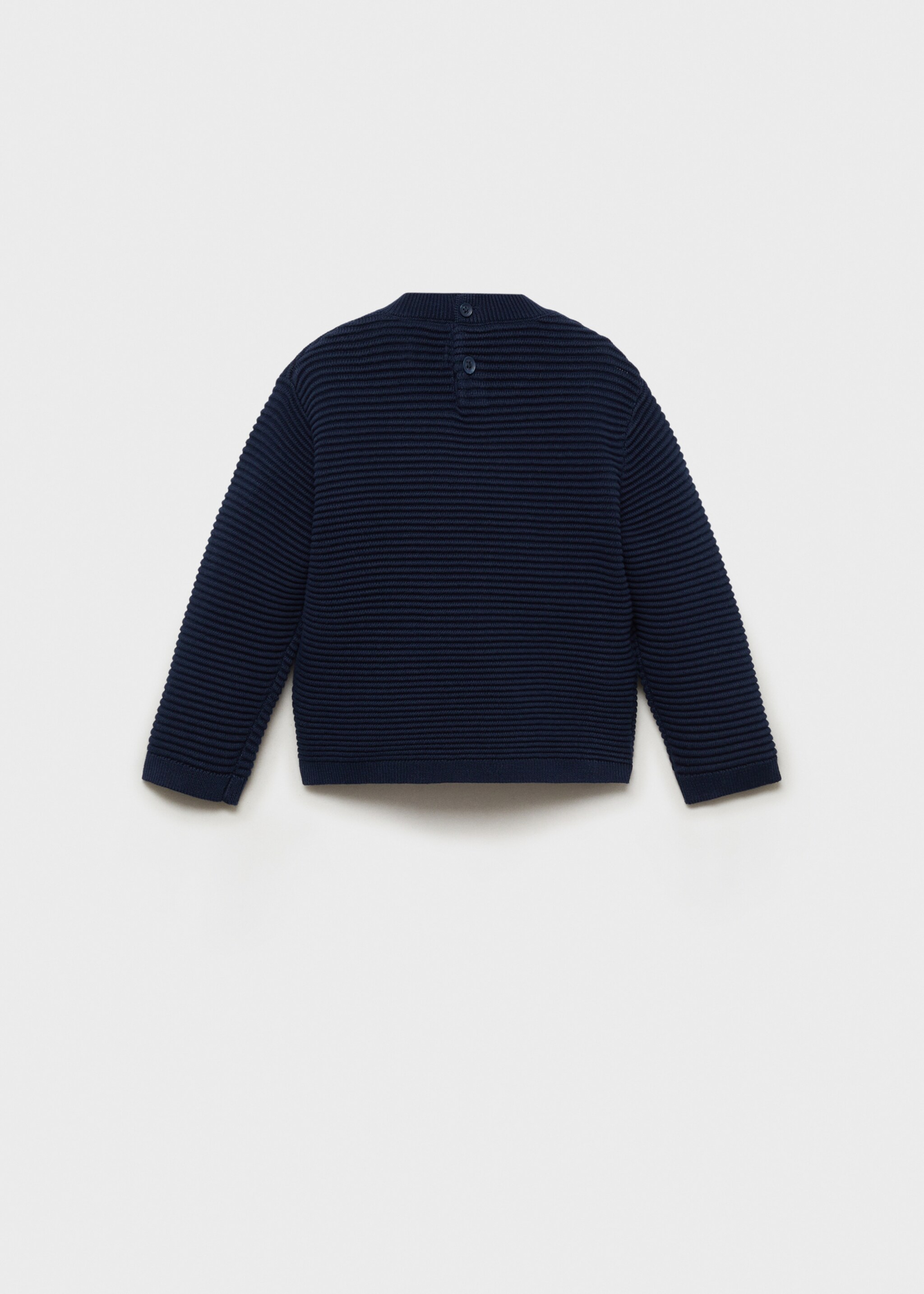 Cotton-knitted embossed sweater - Reverse of the article, Dark Navy. Ref: 87025951-00.