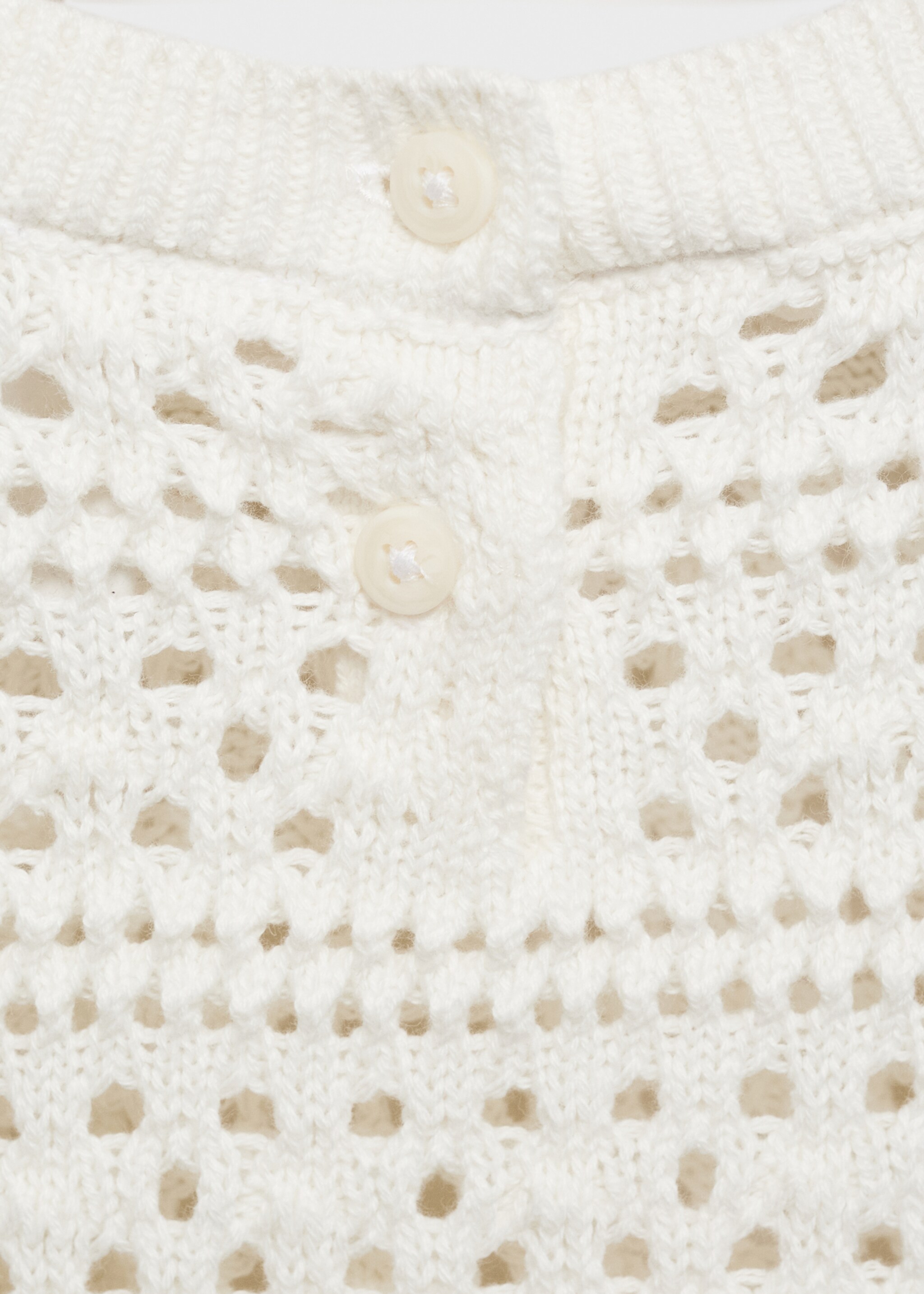Openwork cotton sweater - Details of the article 0, White. Ref: 87025952-00.