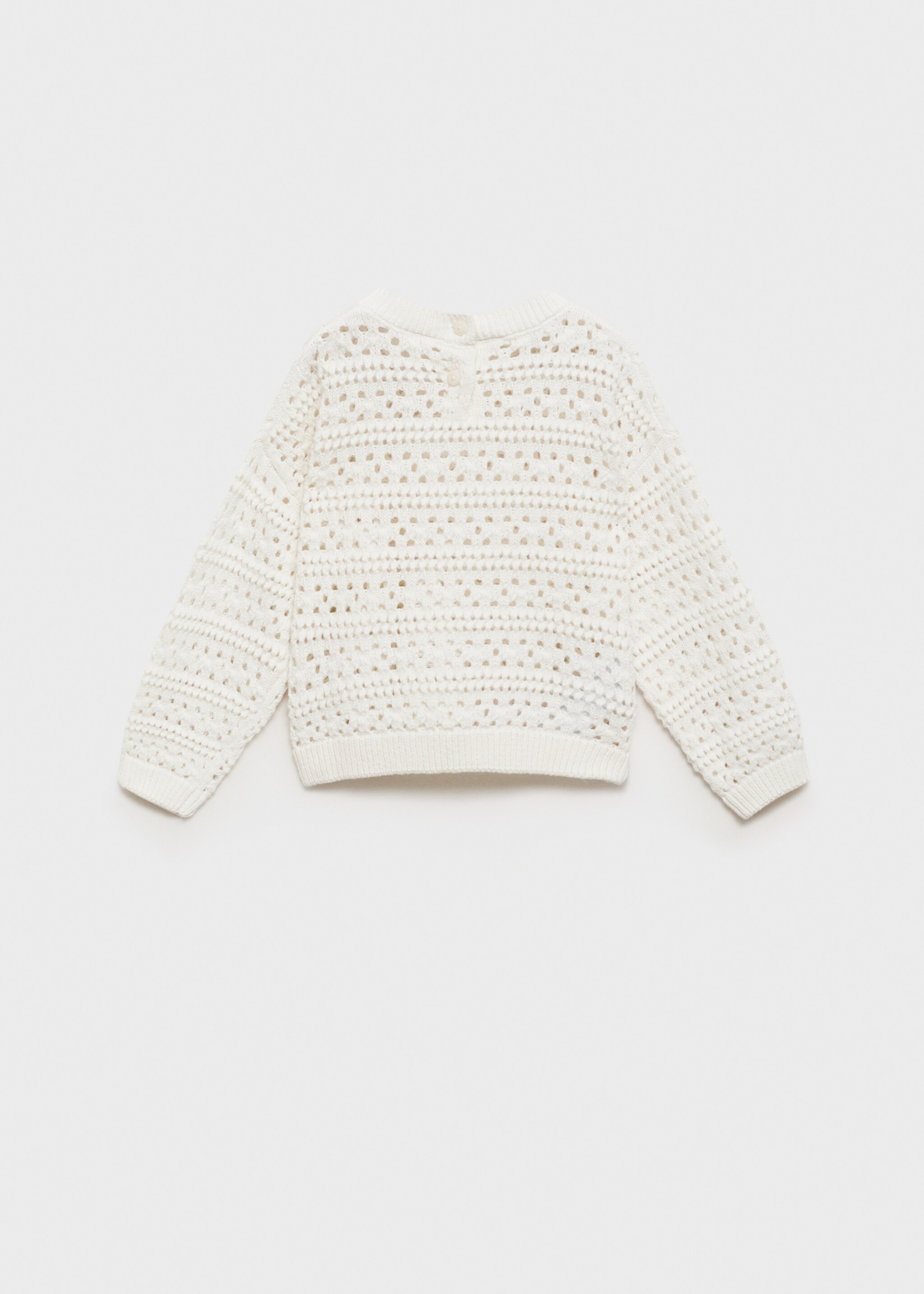 Openwork cotton sweater - Reverse of the article, White. Ref: 87025952-00.