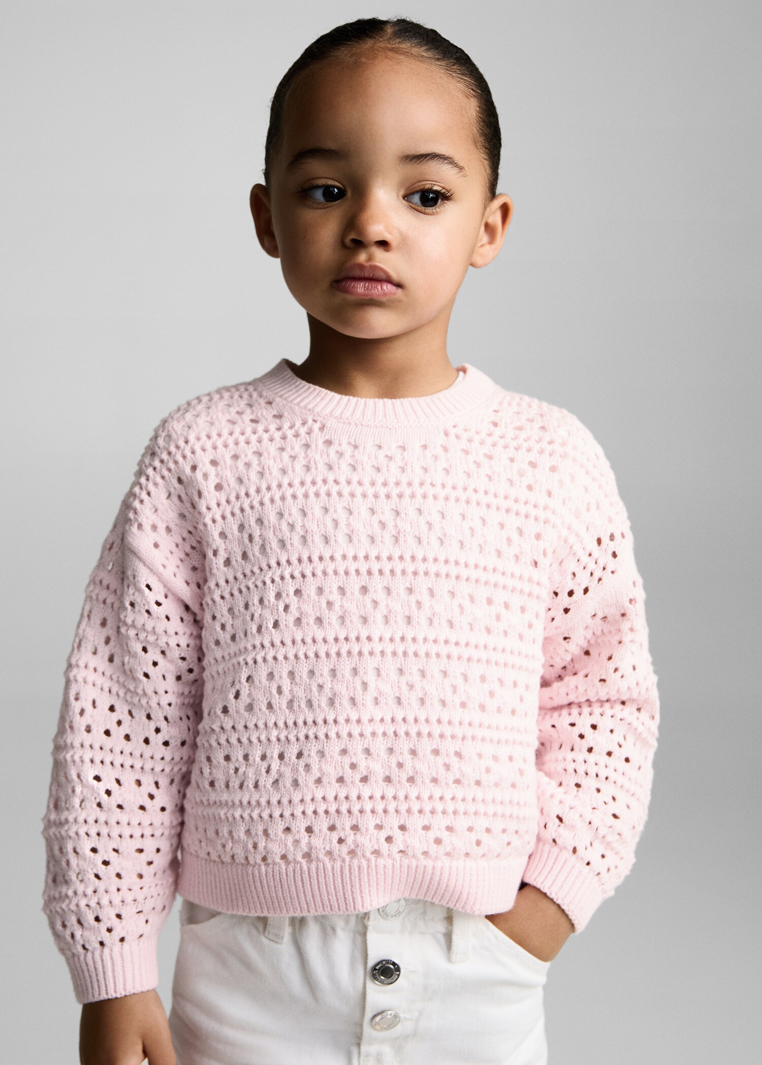 Openwork cotton sweater - Medium plane