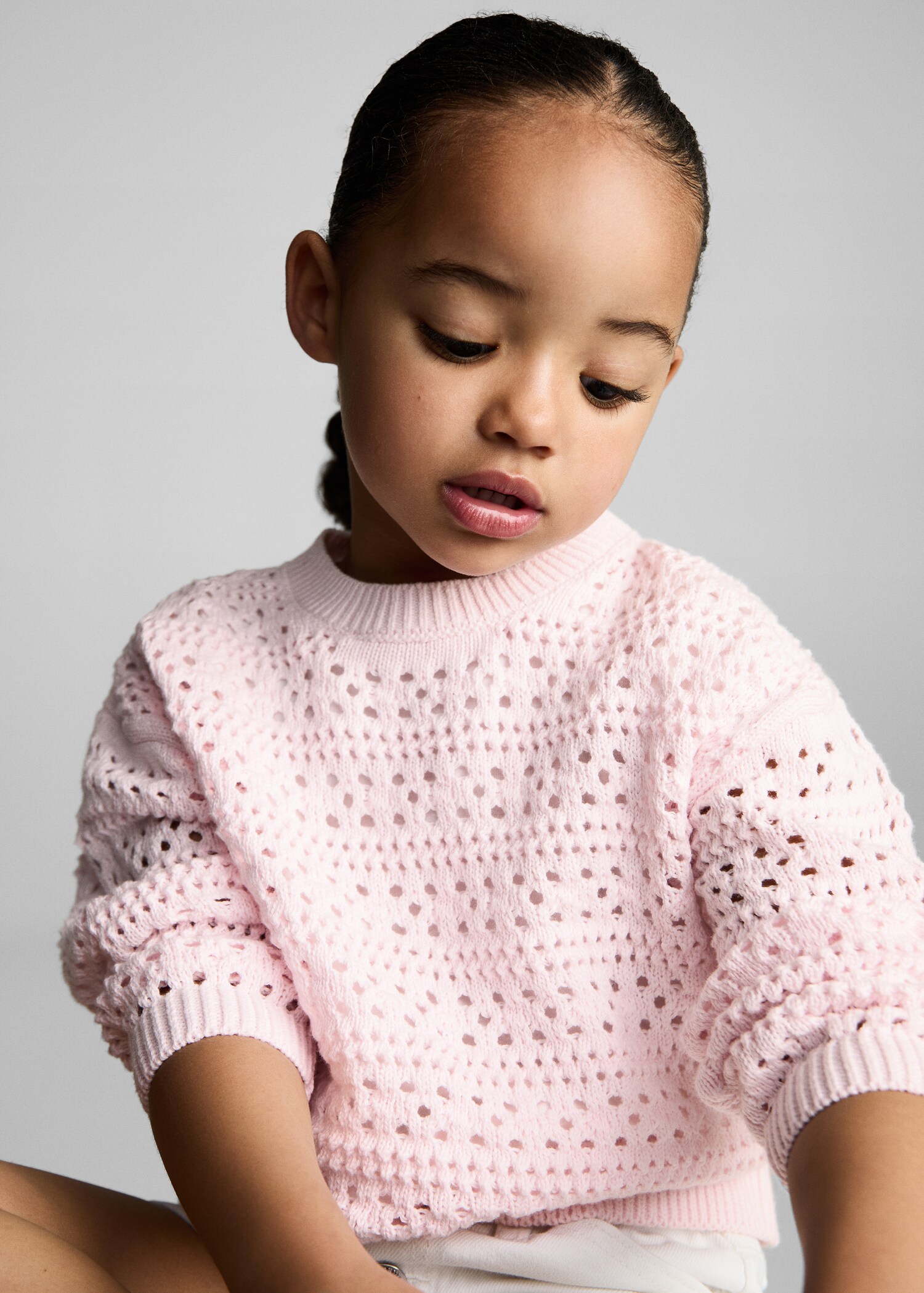 Openwork cotton sweater - Details of the article 1