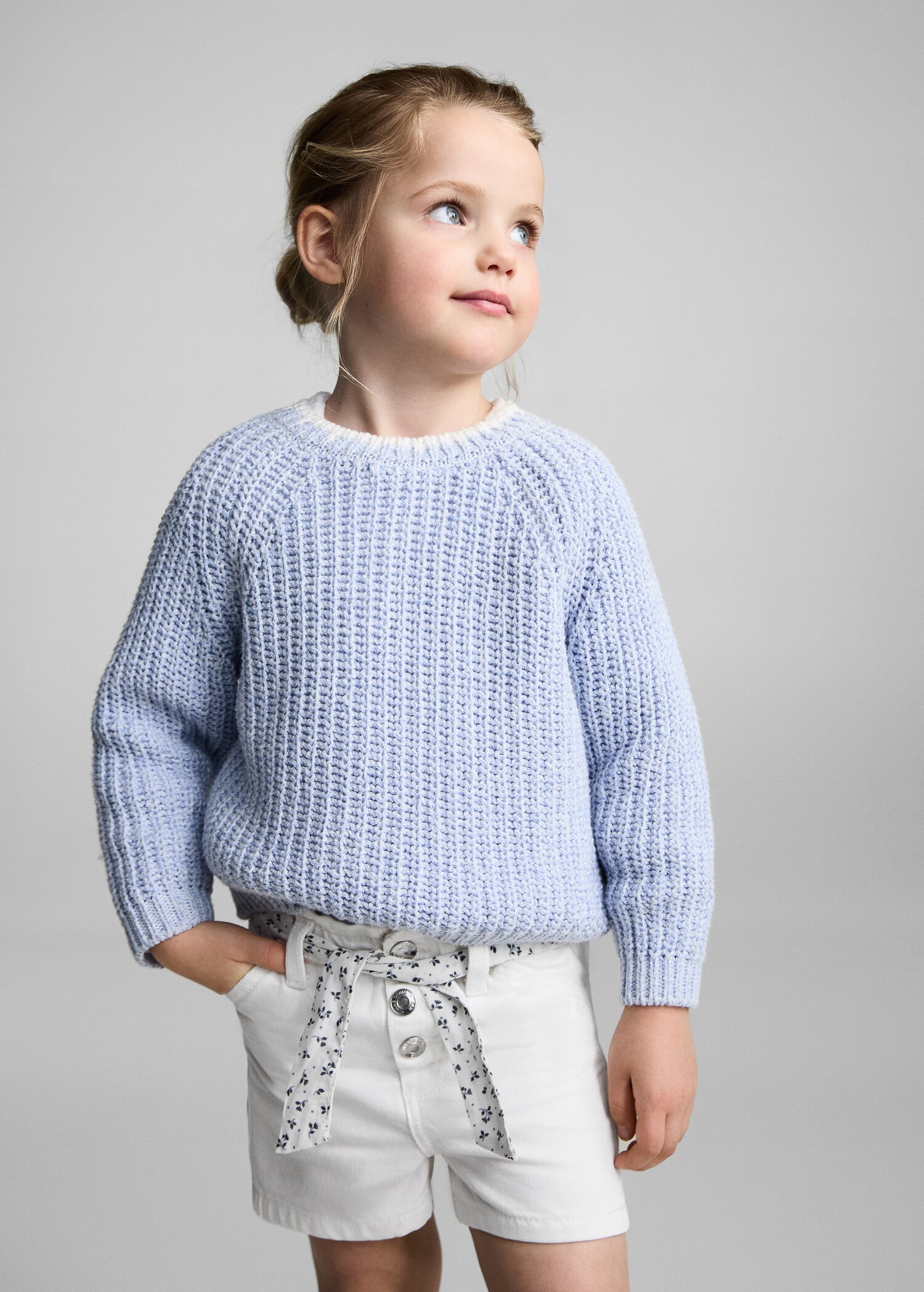 Denim shorts with belt - Medium plane