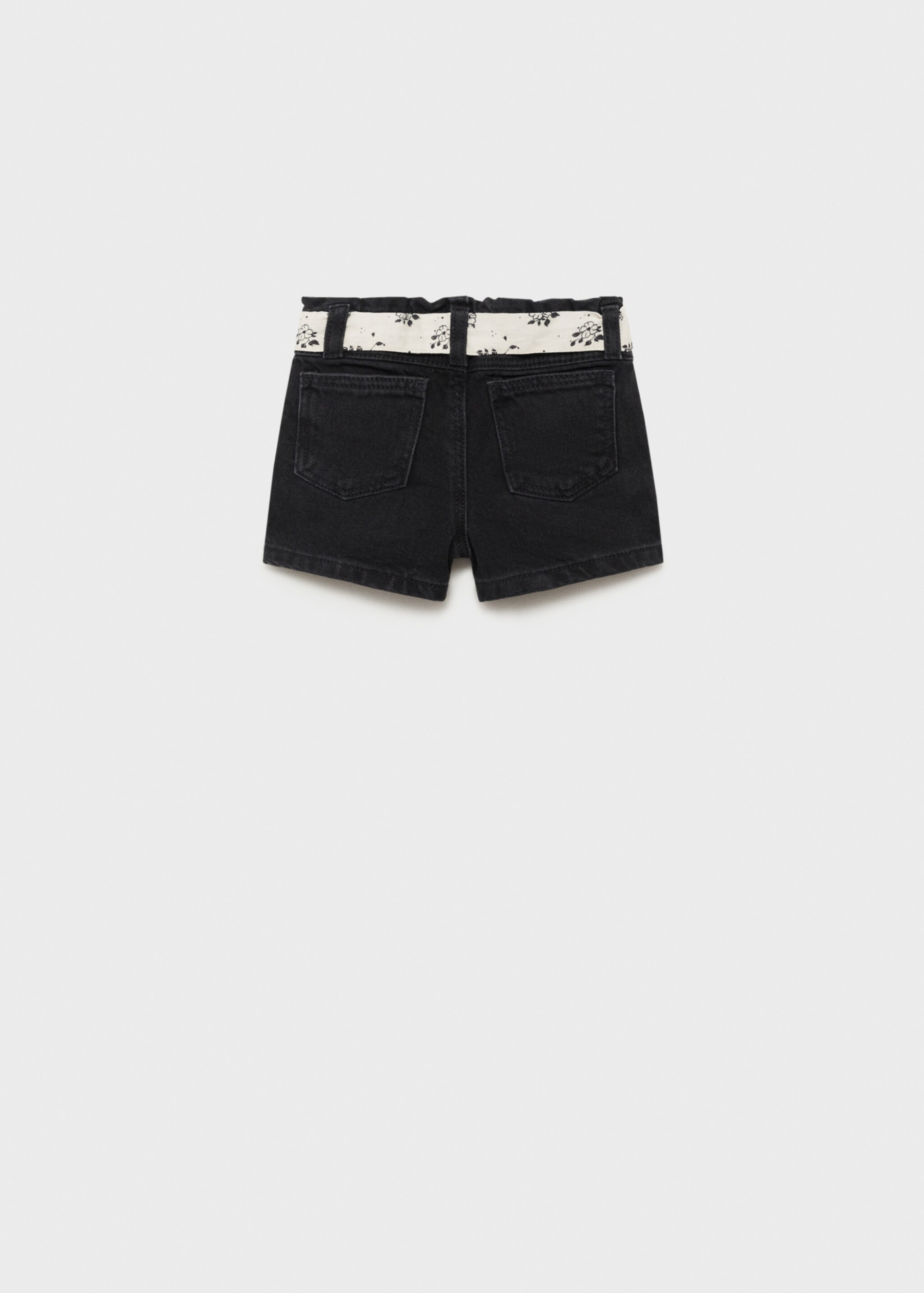 Denim shorts with belt - Reverse of the article, Black denim. Ref: 87025955-00.