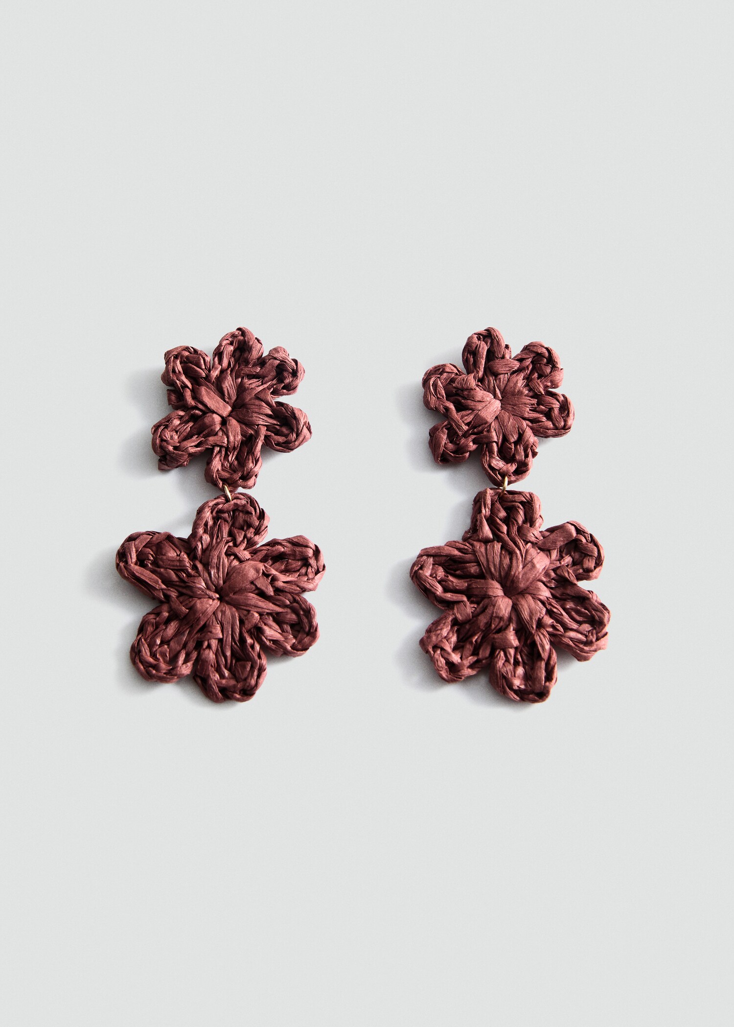 Boucles d'oreilles fleurs raphia - Article sans modèle