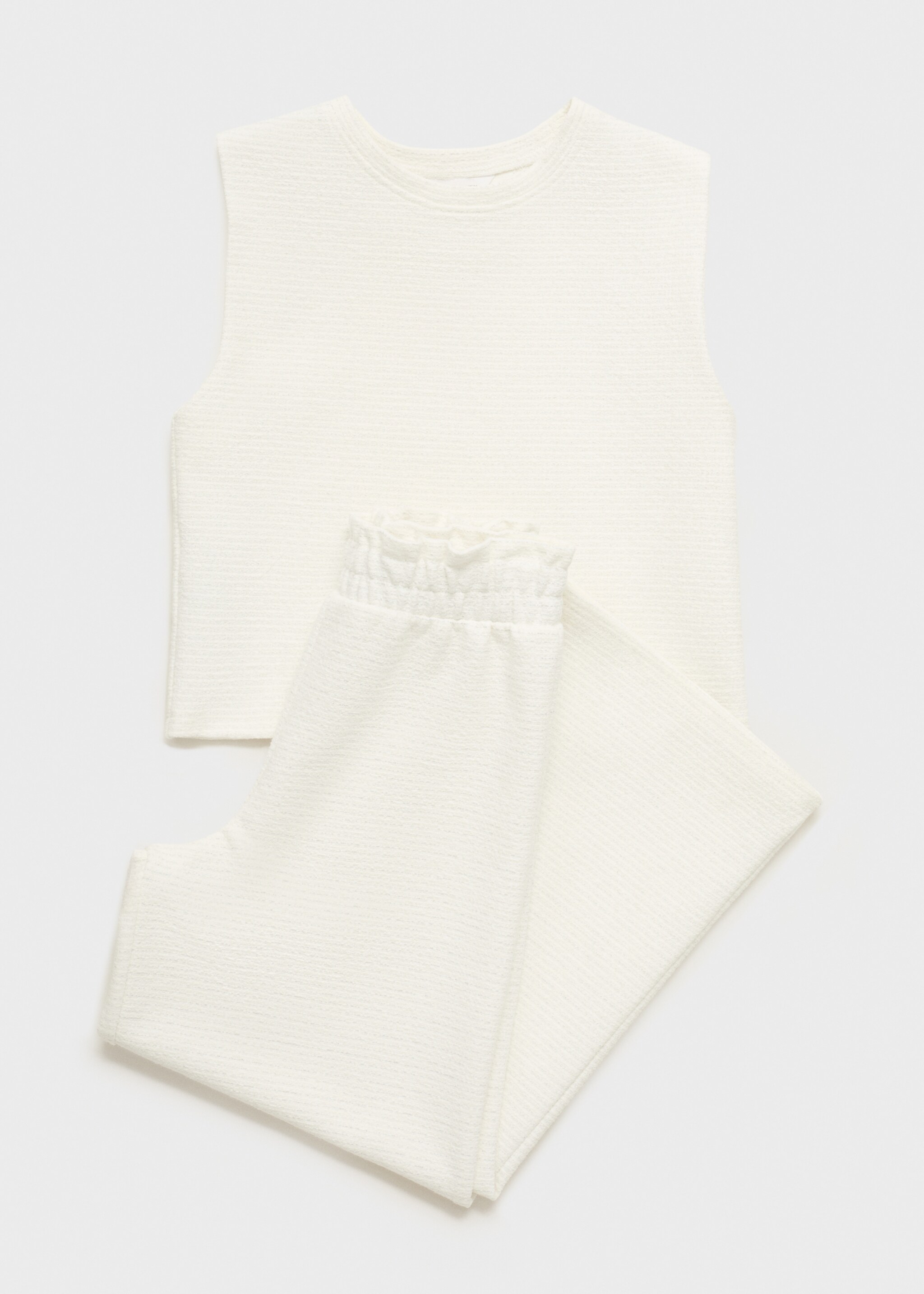 Textured cotton T-shirt - Details of the article 8, Off White. Ref: 87025962-00.