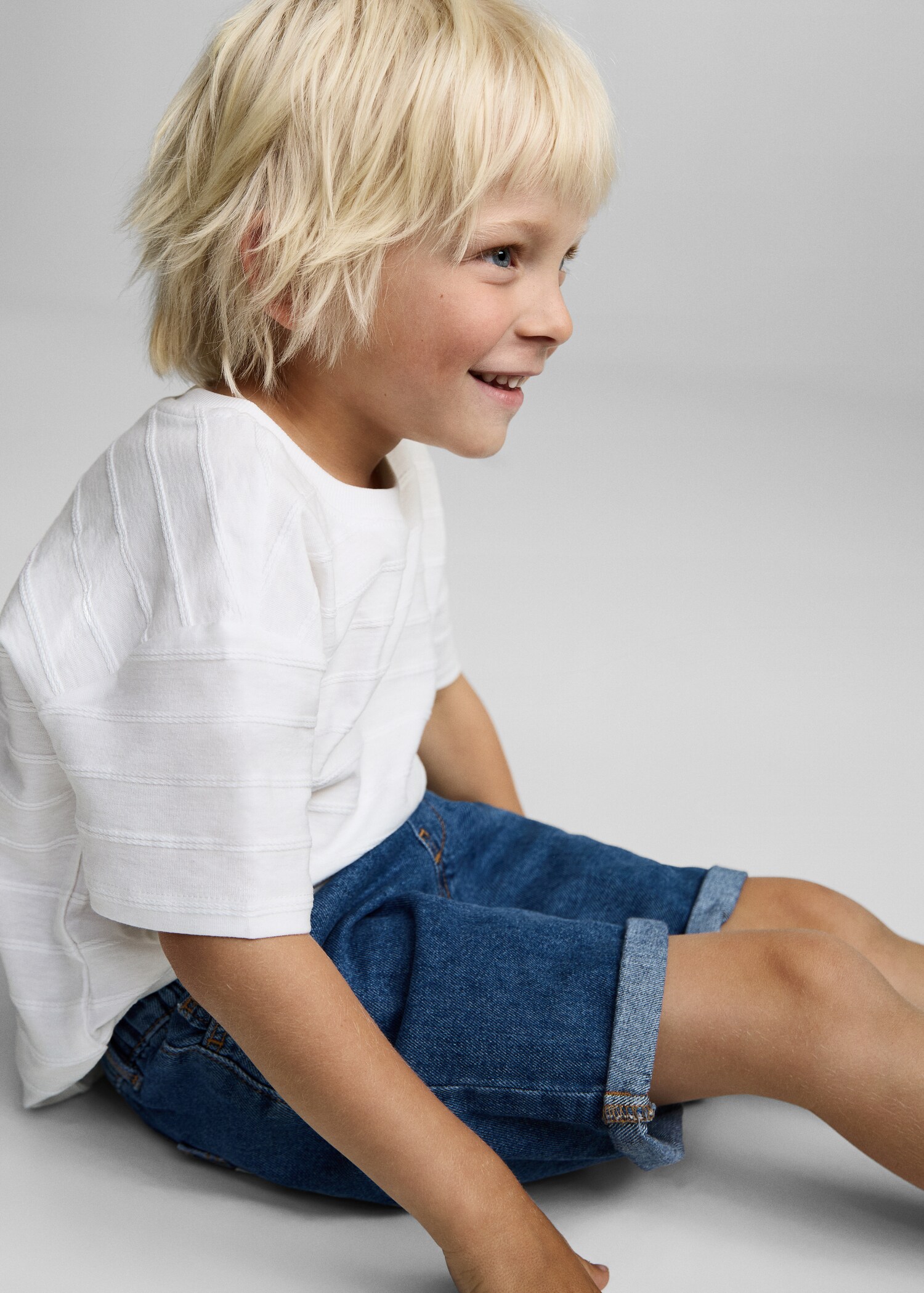 T-Shirt Baumwolle Streifen Relief - Detail des Artikels 2