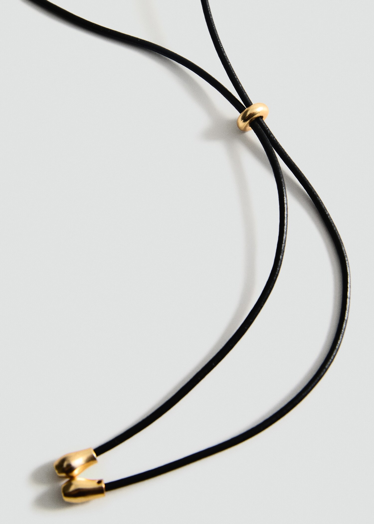 Textured-leaves pendant necklace - Medium plane