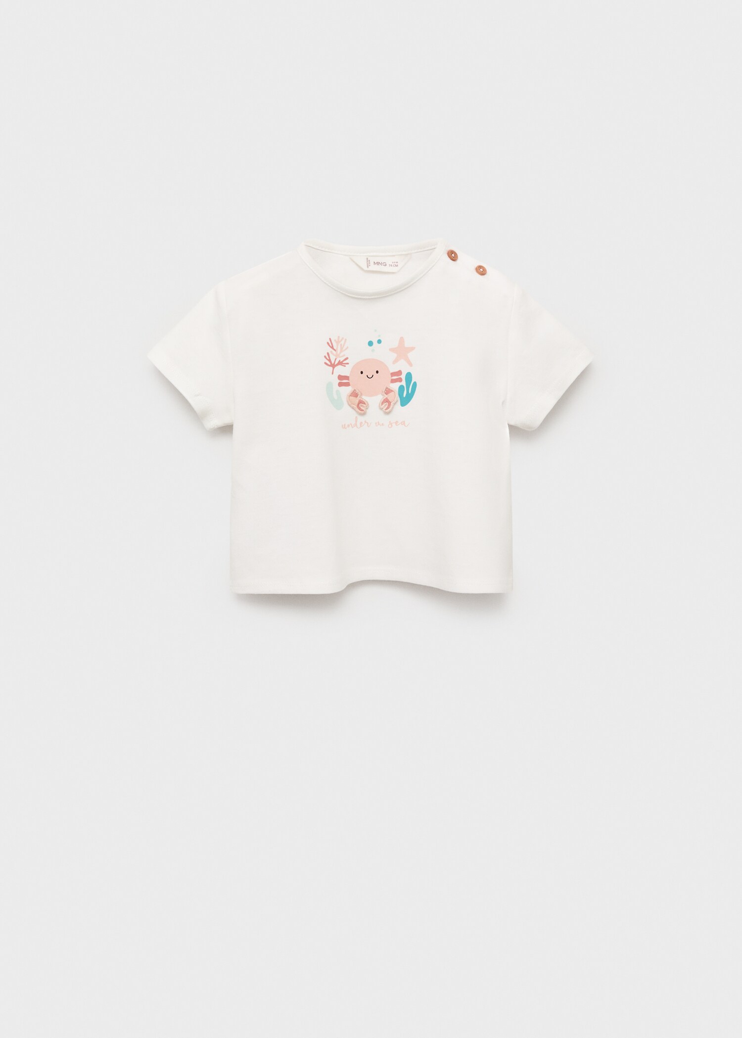 Camiseta algodón dibujo relieve - Artículo sin modelo