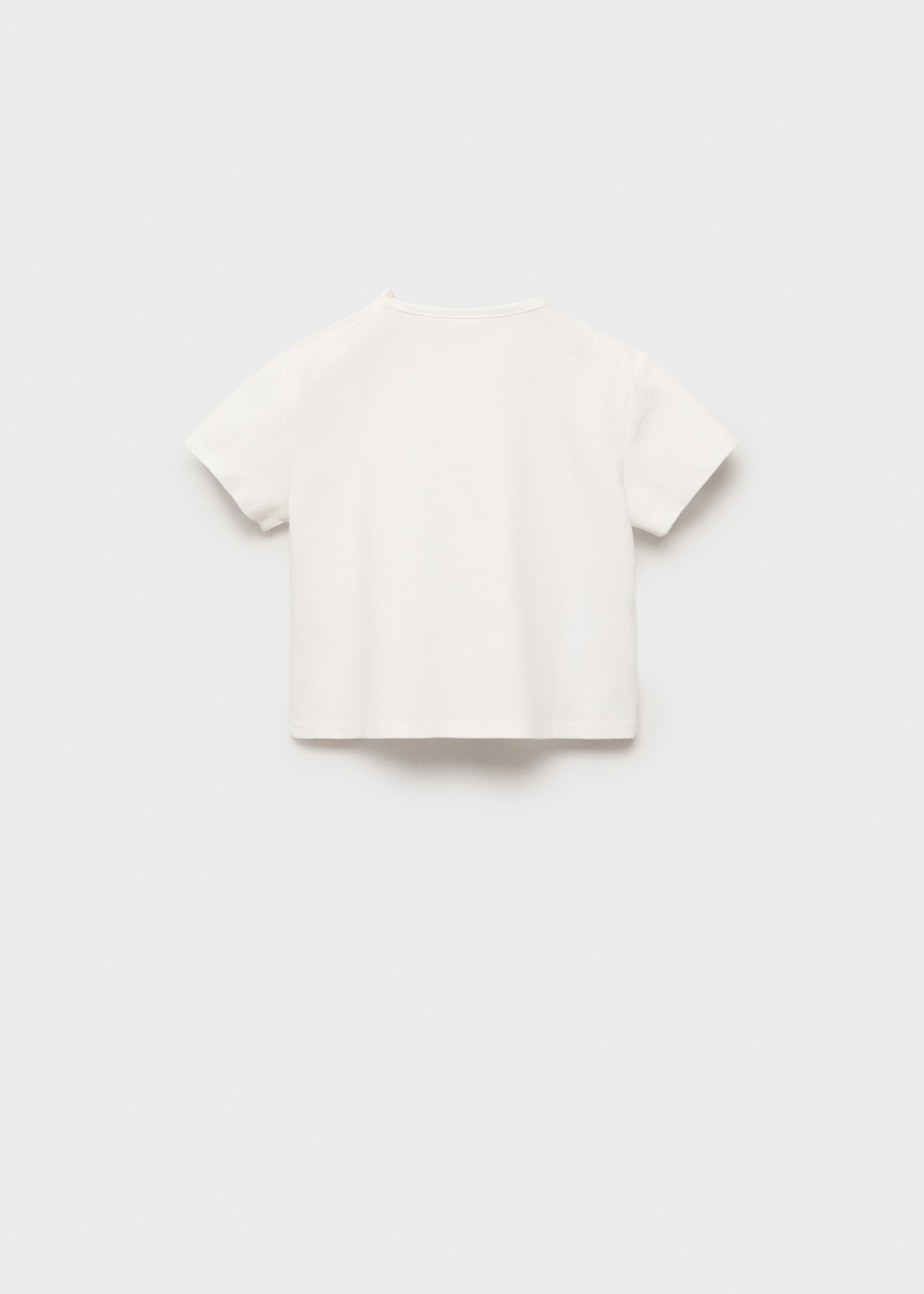 Camiseta algodón dibujo relieve - Reverso del artículo, Blanco roto. Ref: 87025972-00.