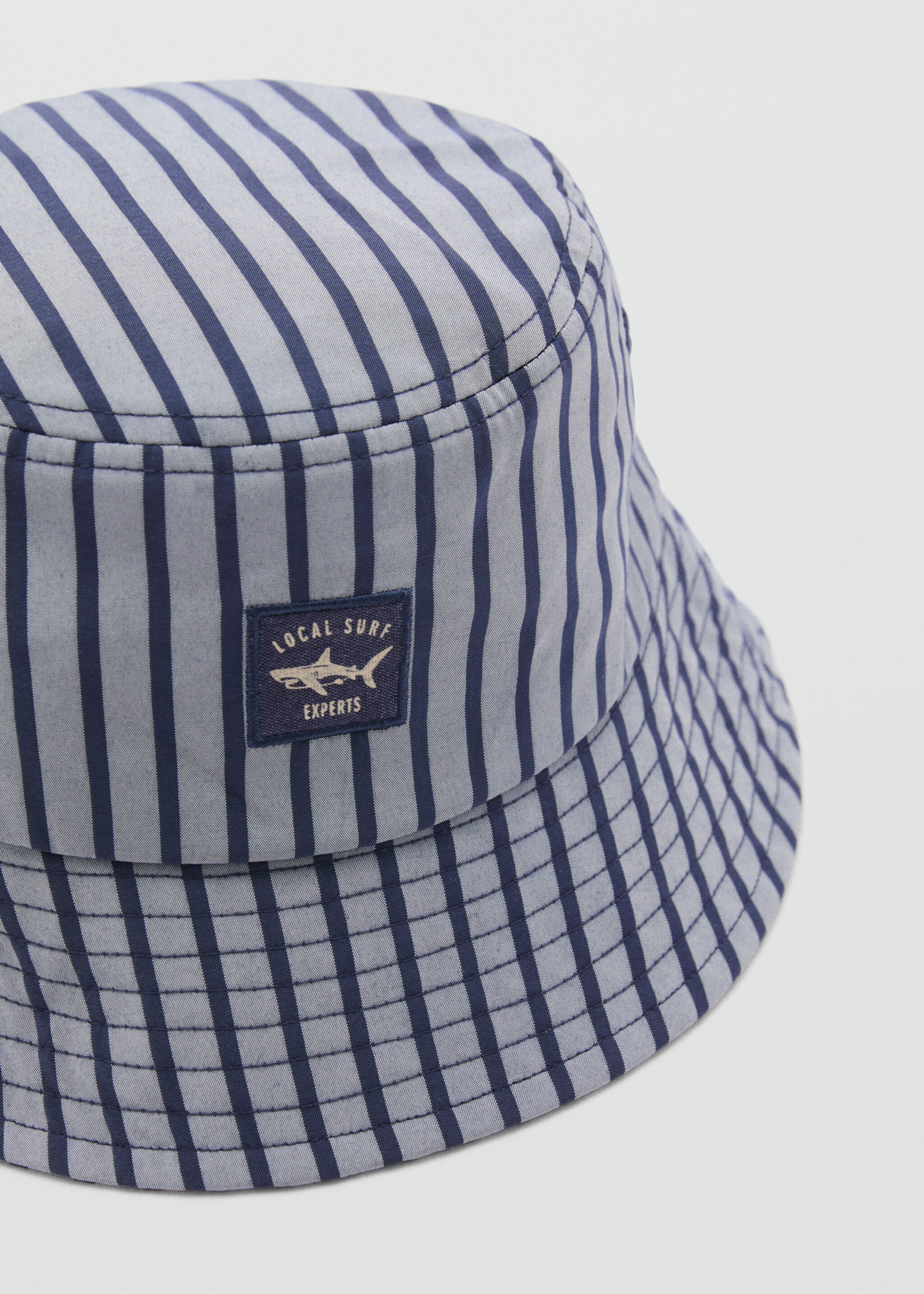 Gestreifter Bucket Hat - Mittlere Ansicht, Blau. Ref: 87025974-00.