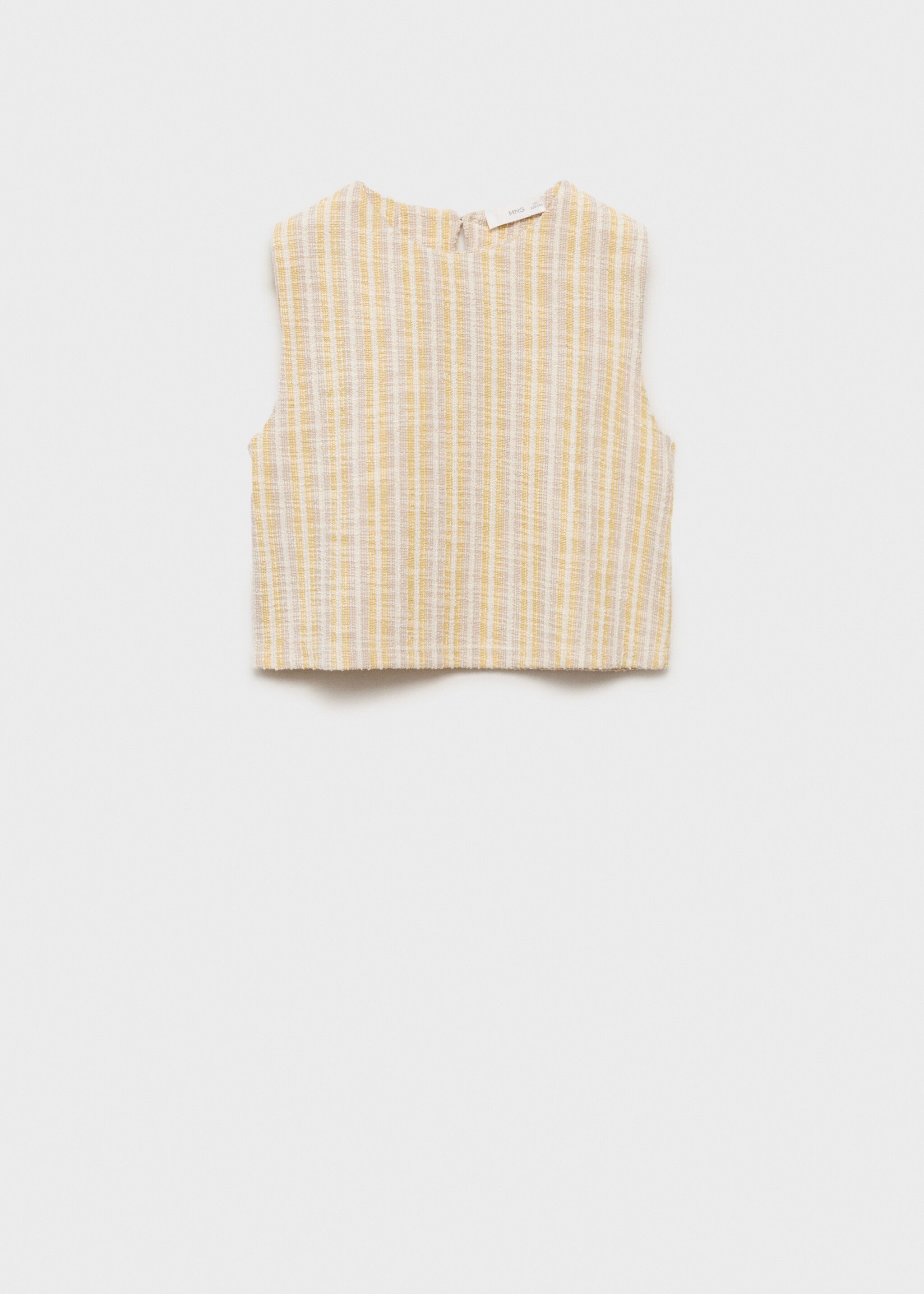 Textured striped T-shirt - Article without model, Pastel Yellow. Ref: 87025978-00.