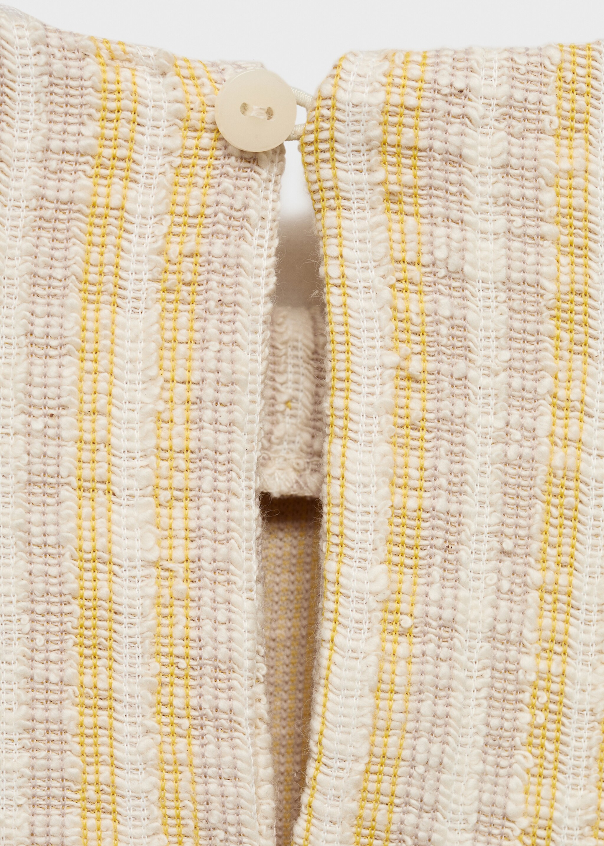Textured striped T-shirt - Details of the article 0, Pastel Yellow. Ref: 87025978-00.