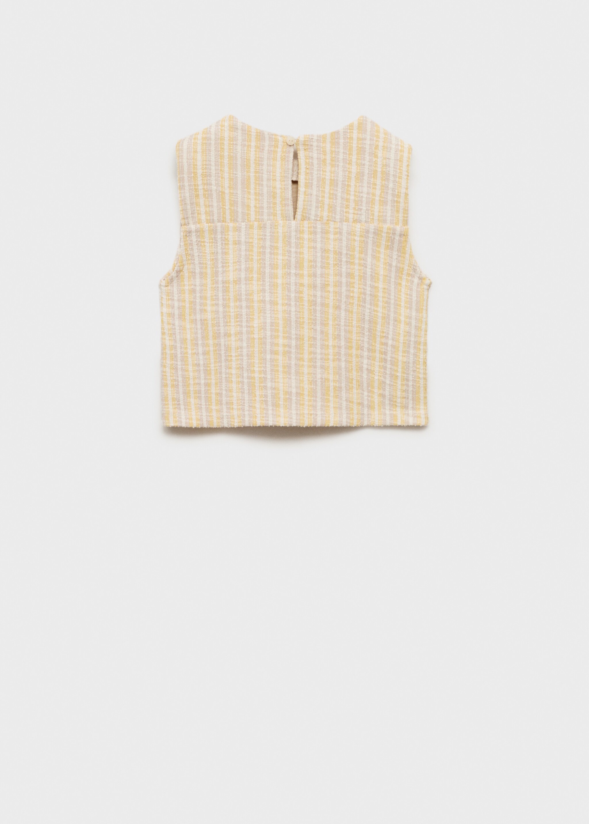 Textured striped T-shirt - Reverse of the article, Pastel Yellow. Ref: 87025978-00.
