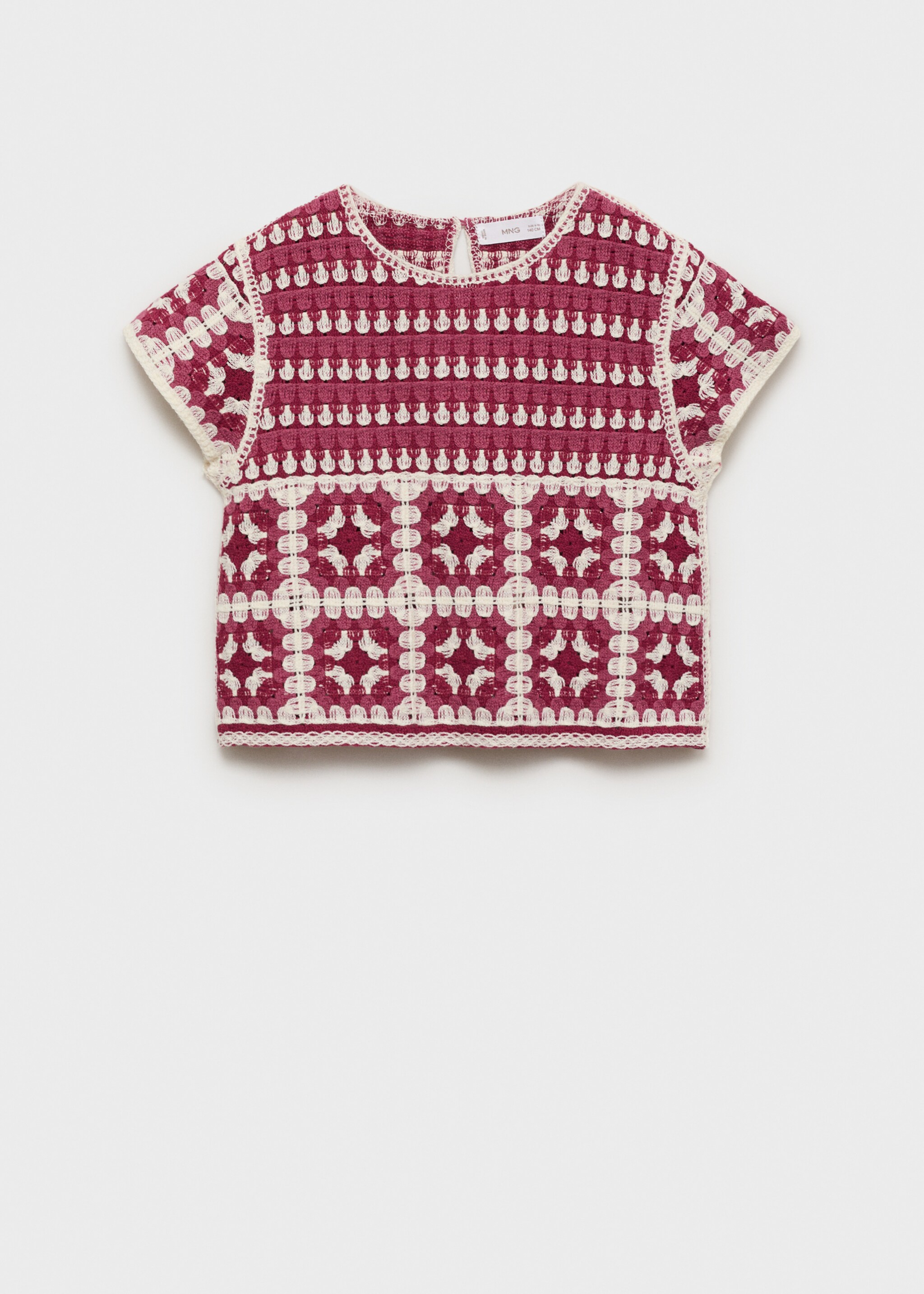 Top crop crochet - Artículo sin modelo, Fresa. Ref: 87025981-00.