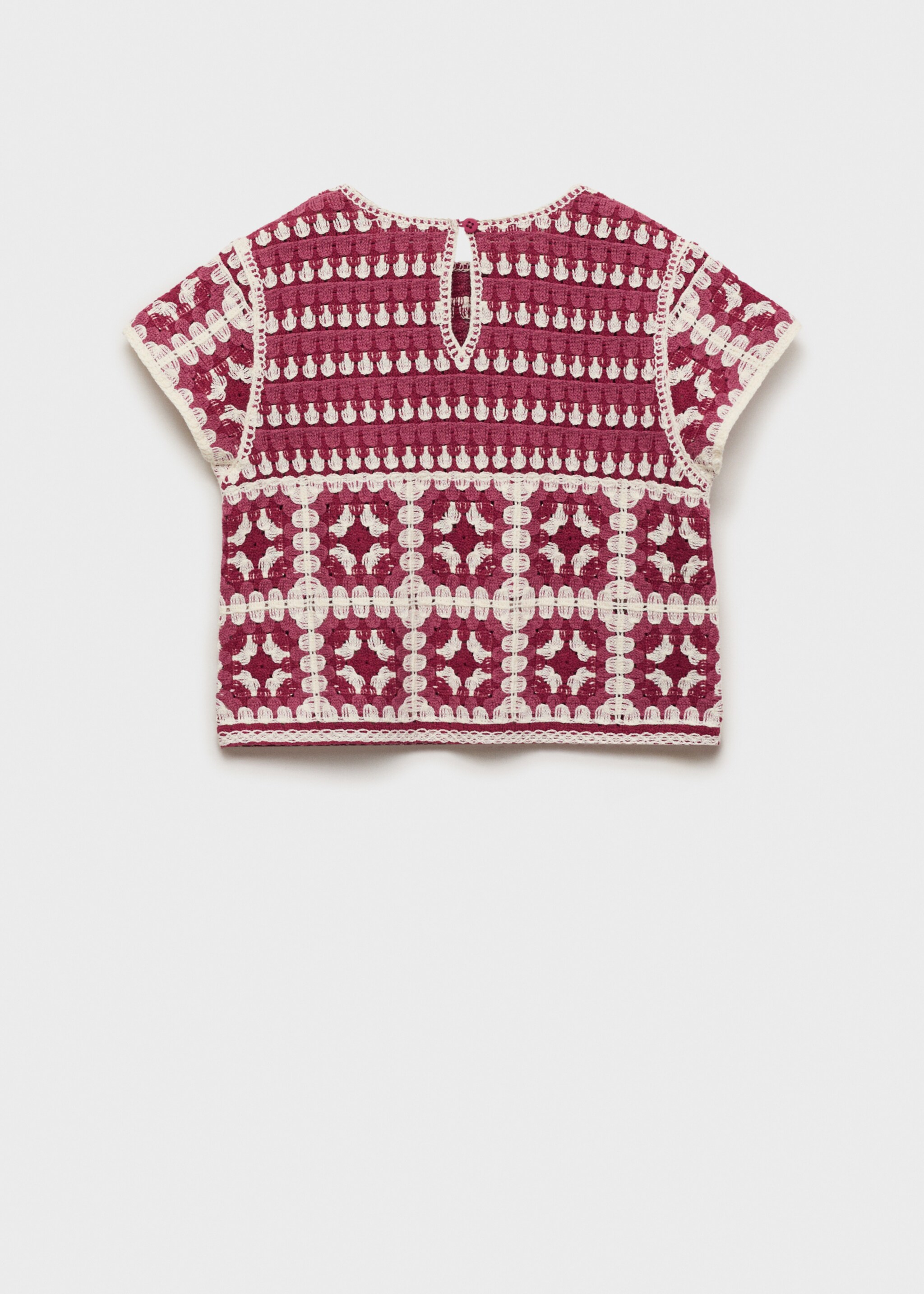 Top crop crochet - Reverso del artículo, Fresa. Ref: 87025981-00.