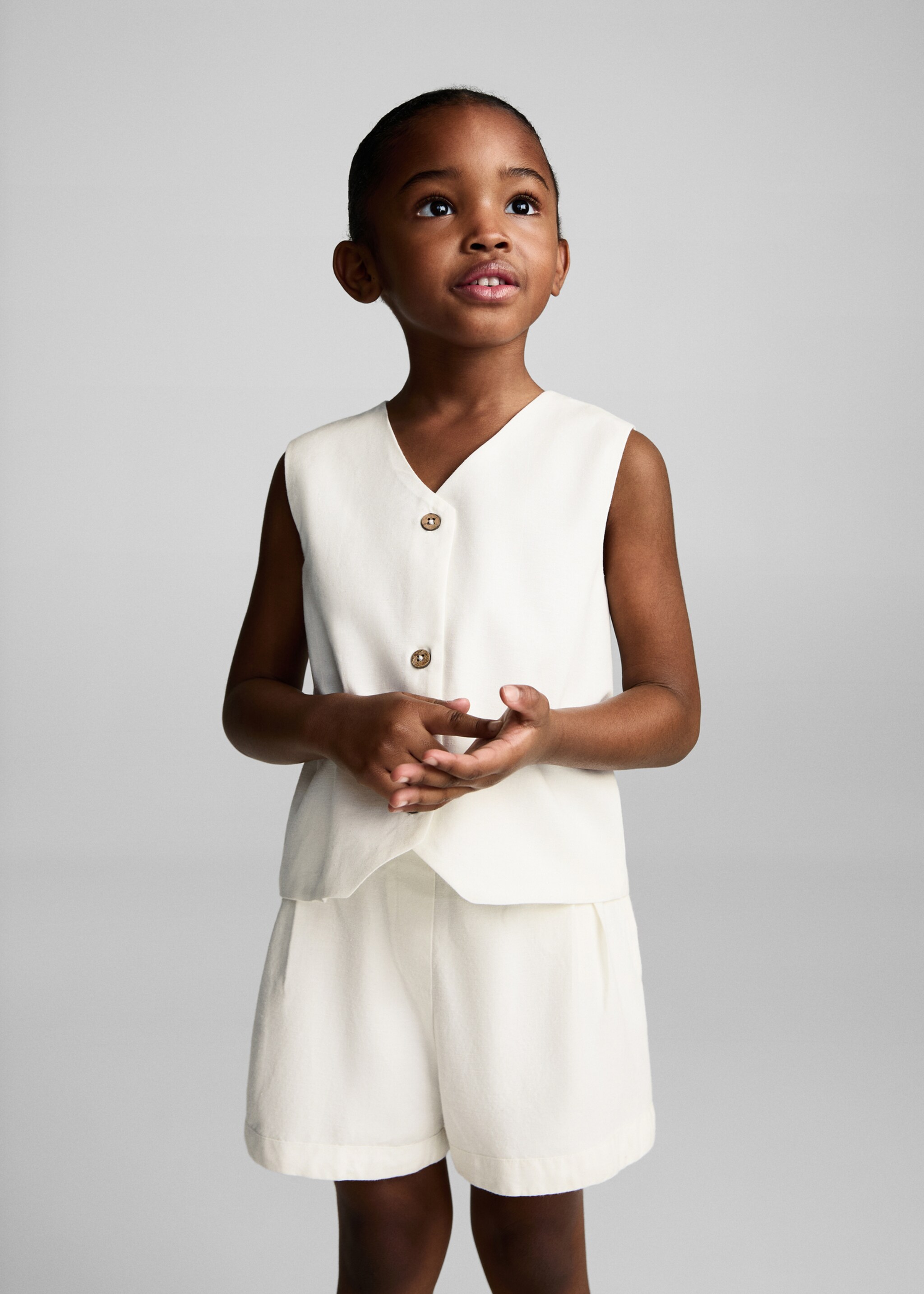 Linen shorts - Medium plane, White. Ref: 87025984-00.