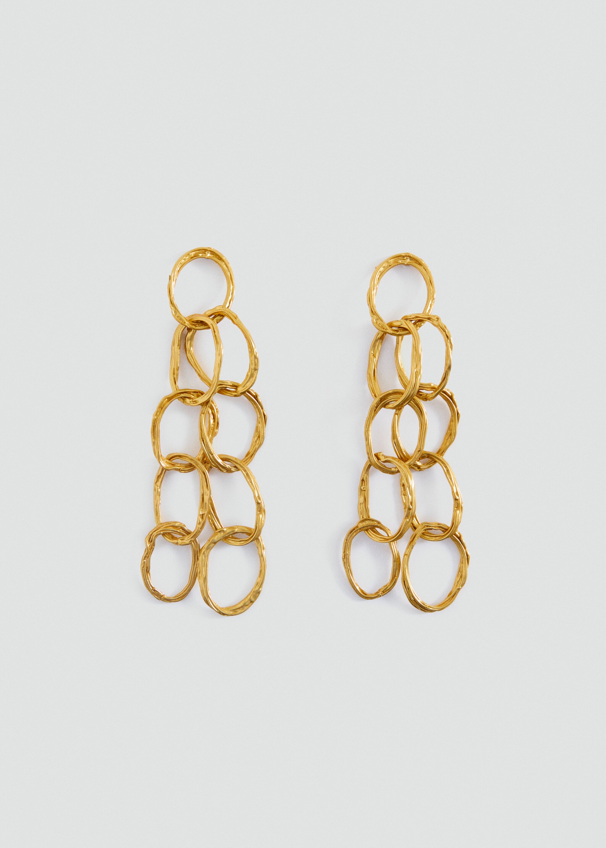 Long earrings with intertwined hoops - Article without model, Gold. Ref: 87025986-00.