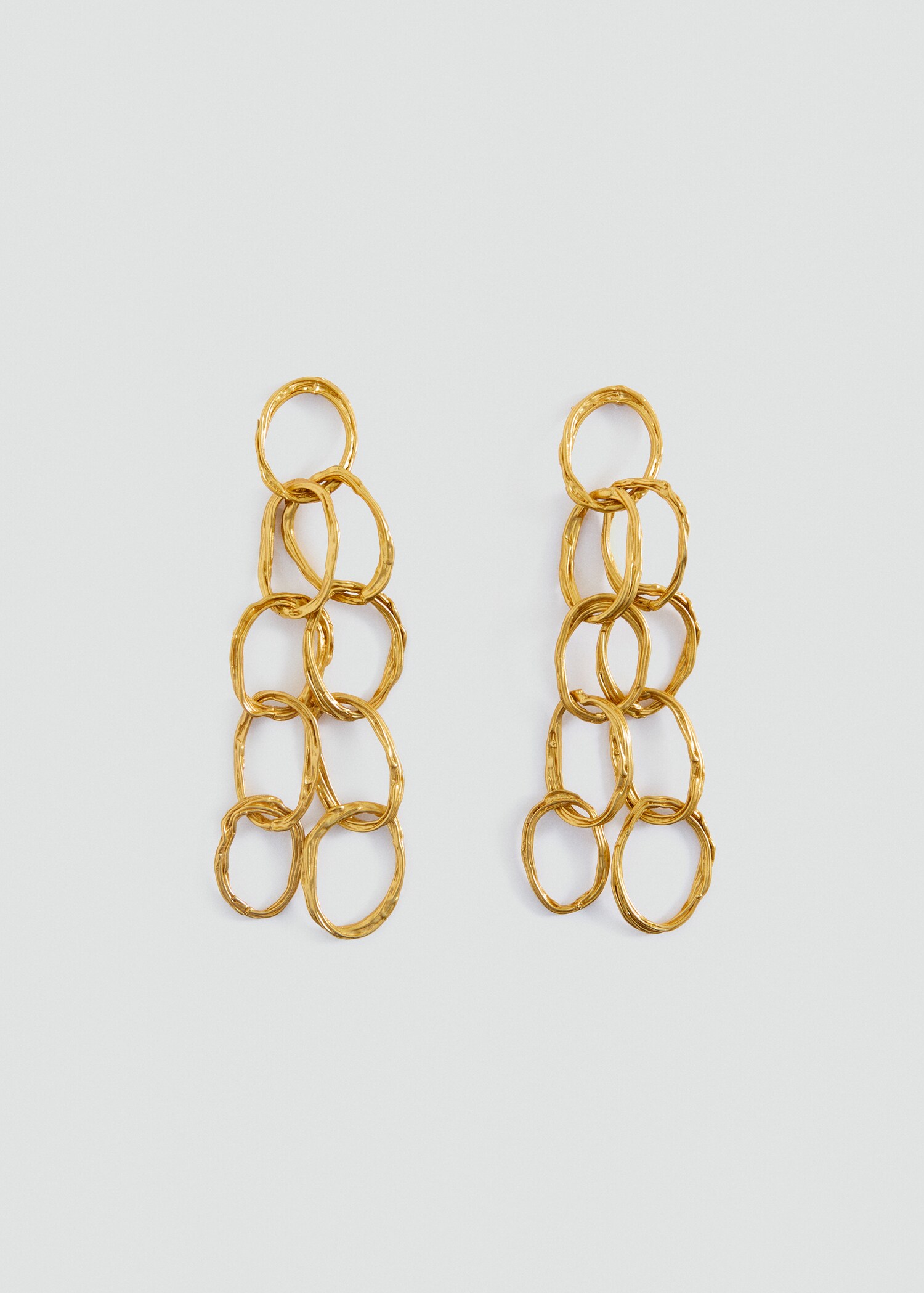 Long earrings with intertwined hoops - Article without model