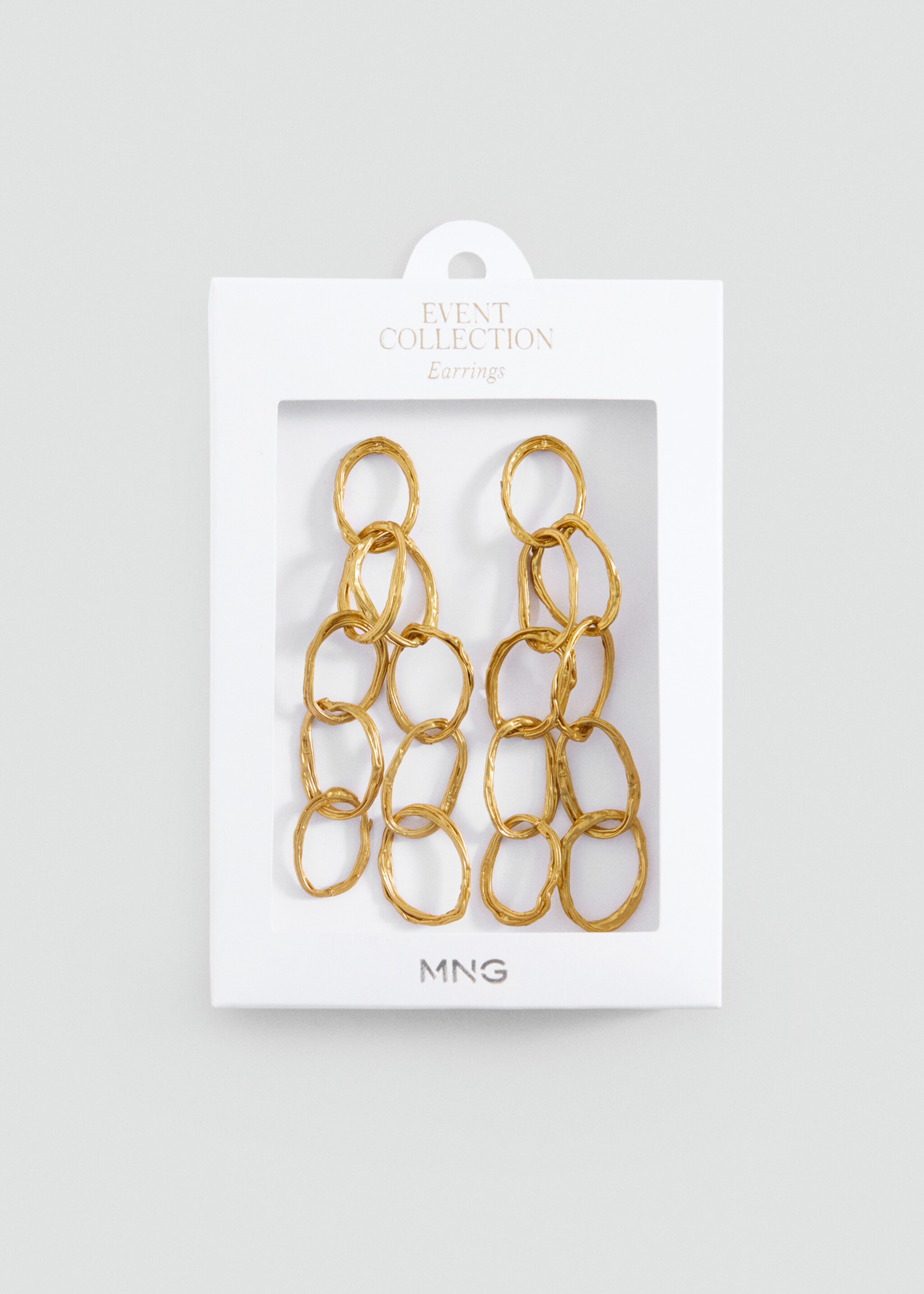 Long earrings with intertwined hoops - Details of the article 2, Gold. Ref: 87025986-00.