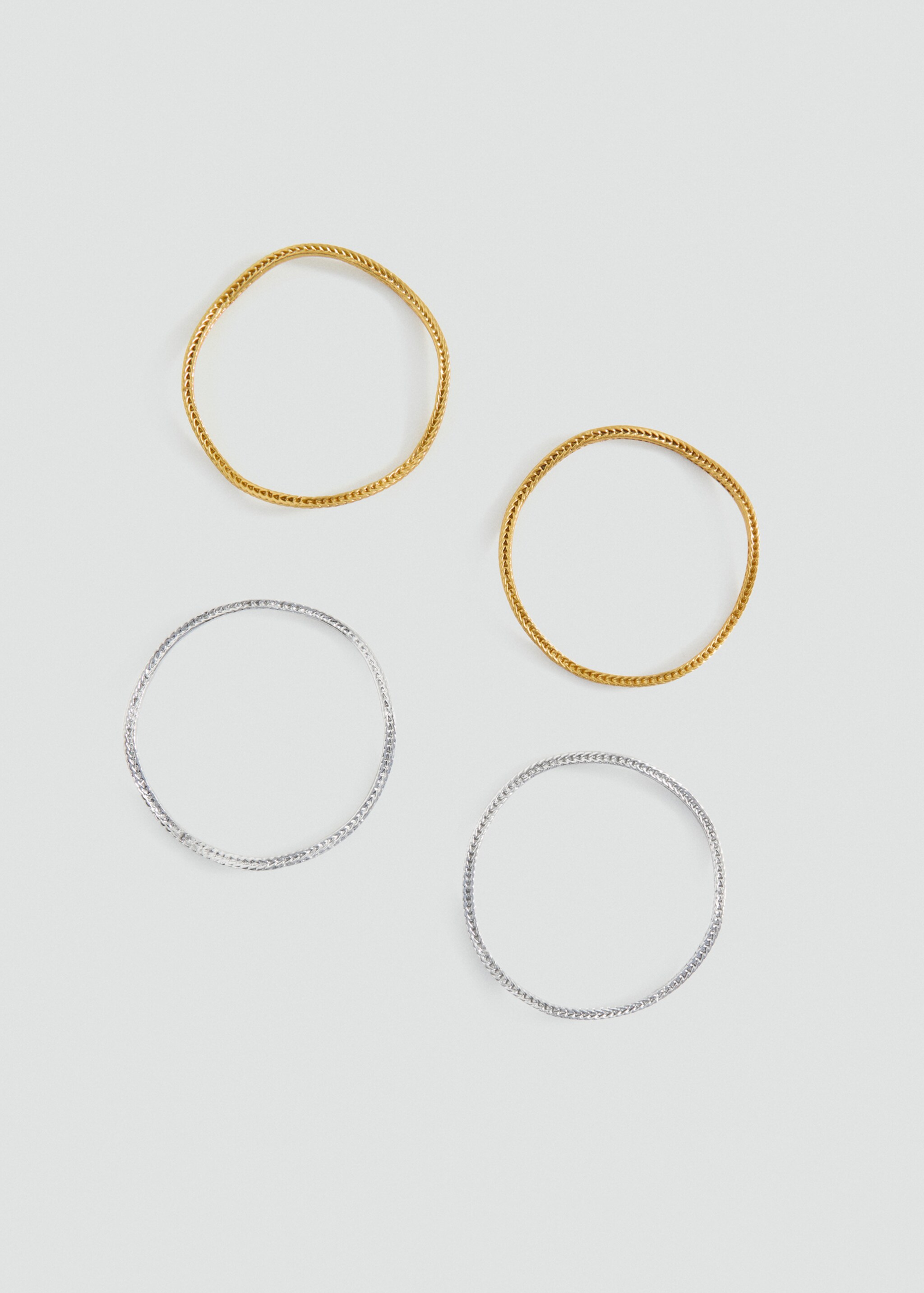 Set mit Metallarmreifen - Mittlere Ansicht, Gold. Ref: 87025987-00.