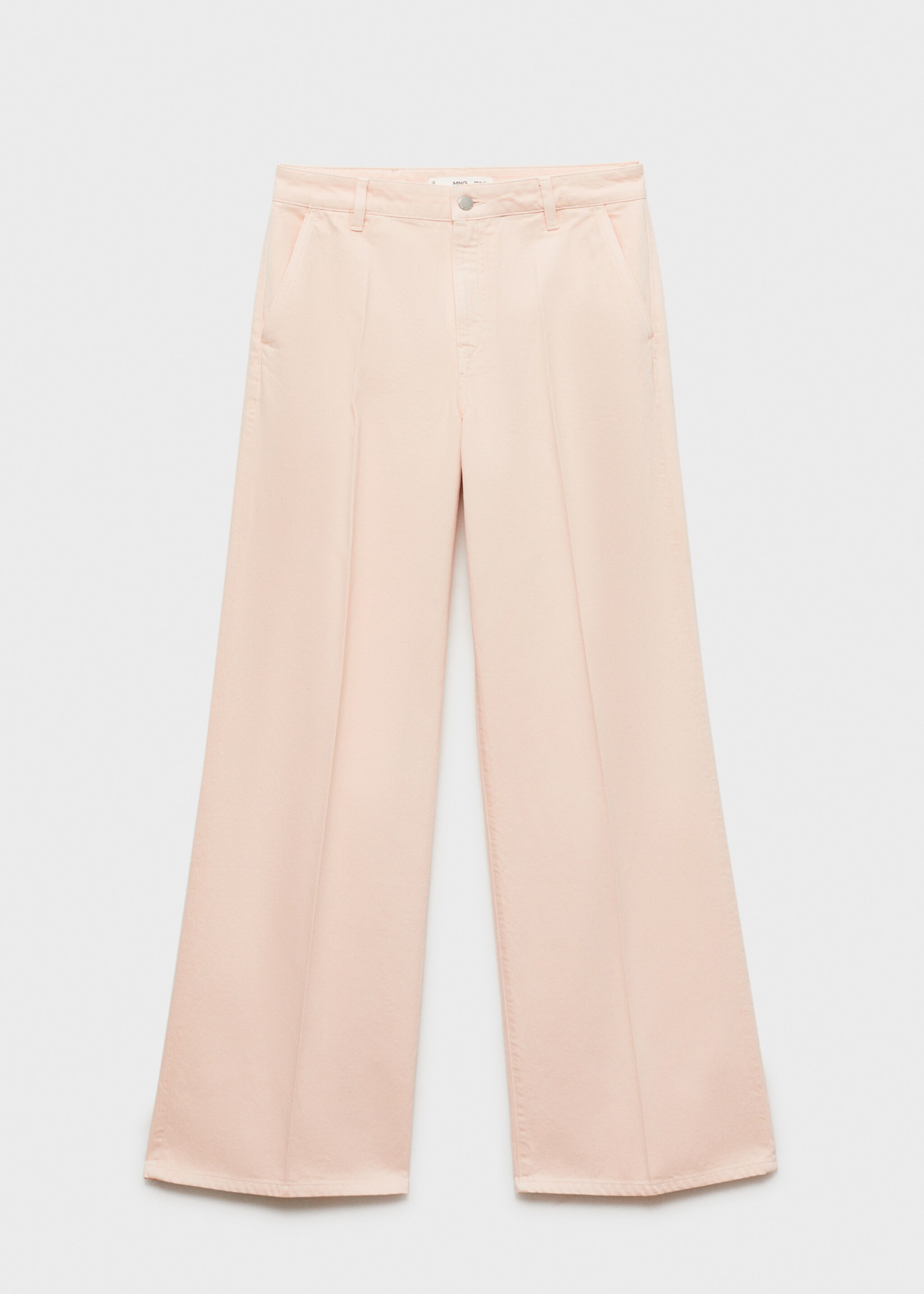 Jeans med brede ben og høyt liv - Artikkel uten modell, Pastellrosa. Ref: 87025994-00.