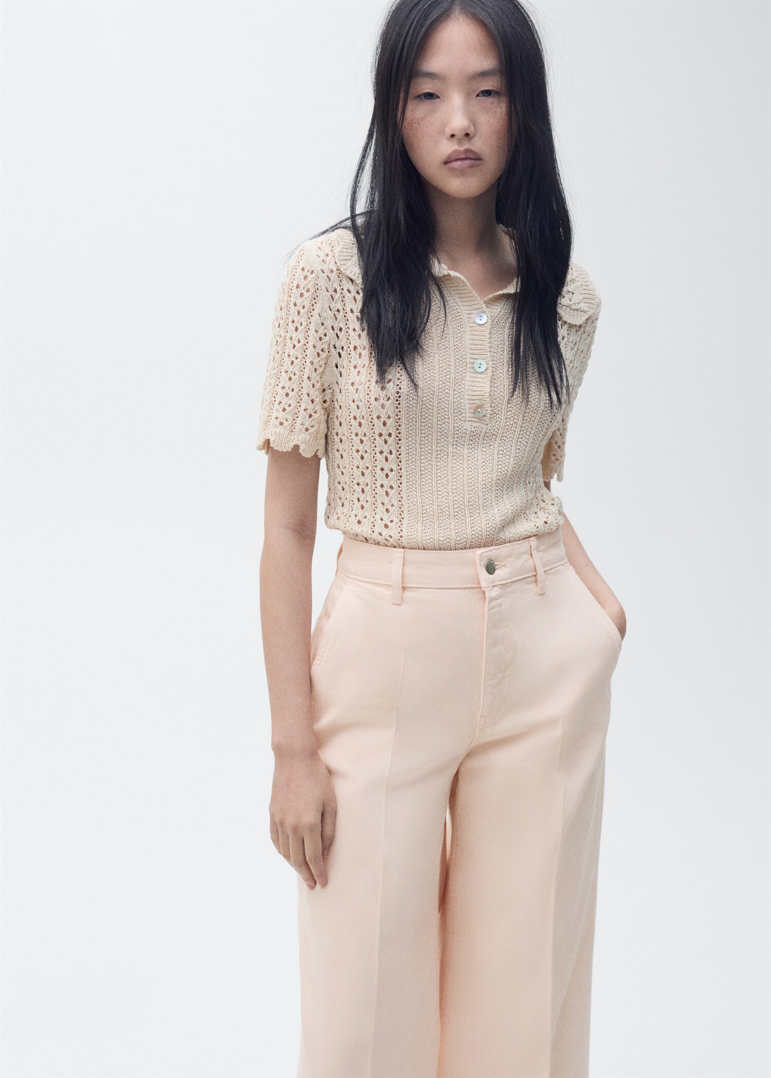 High-waisted wide leg jeans - Details of the article 1