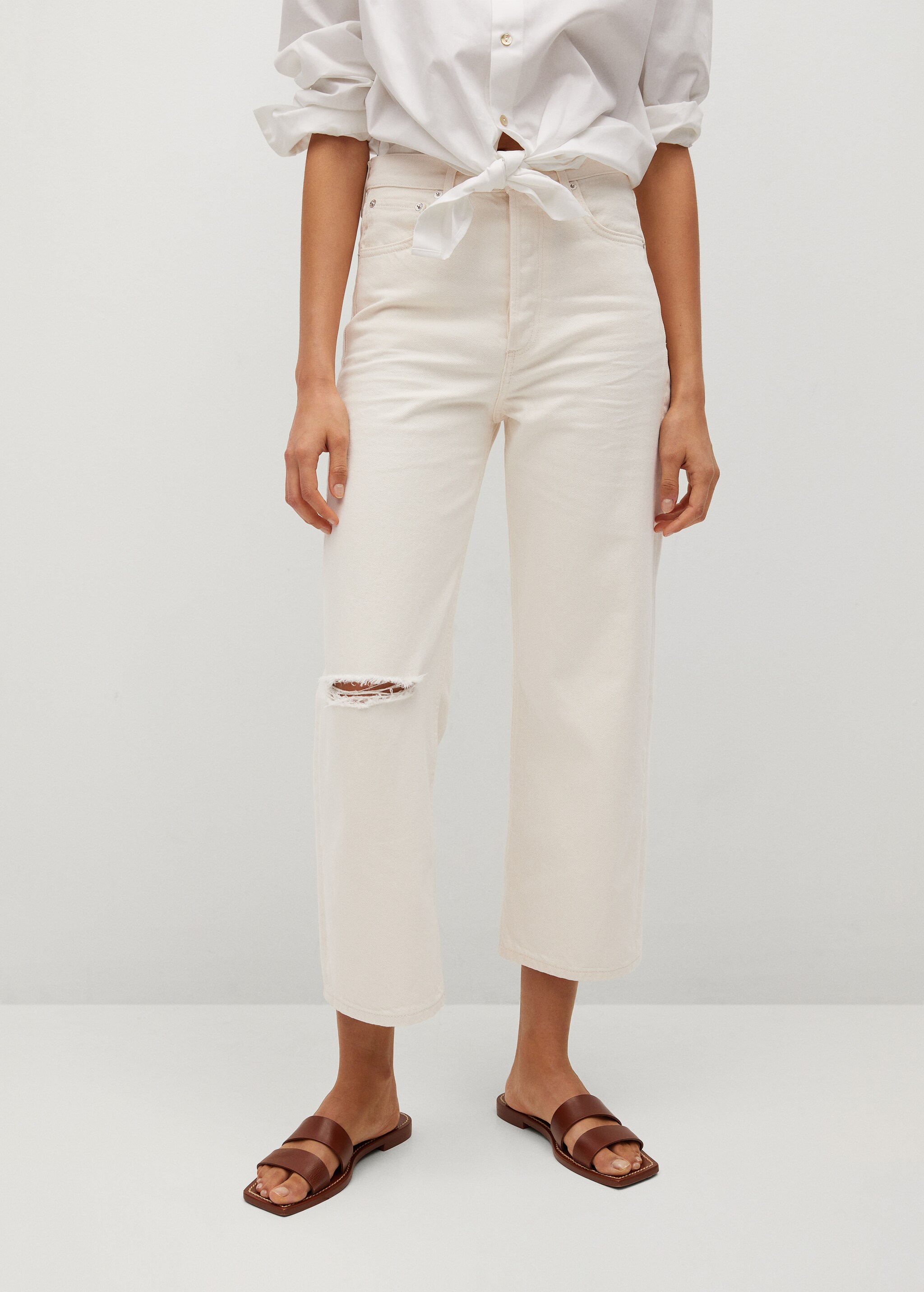 Jeans wideleg tiro alto - Plano medio