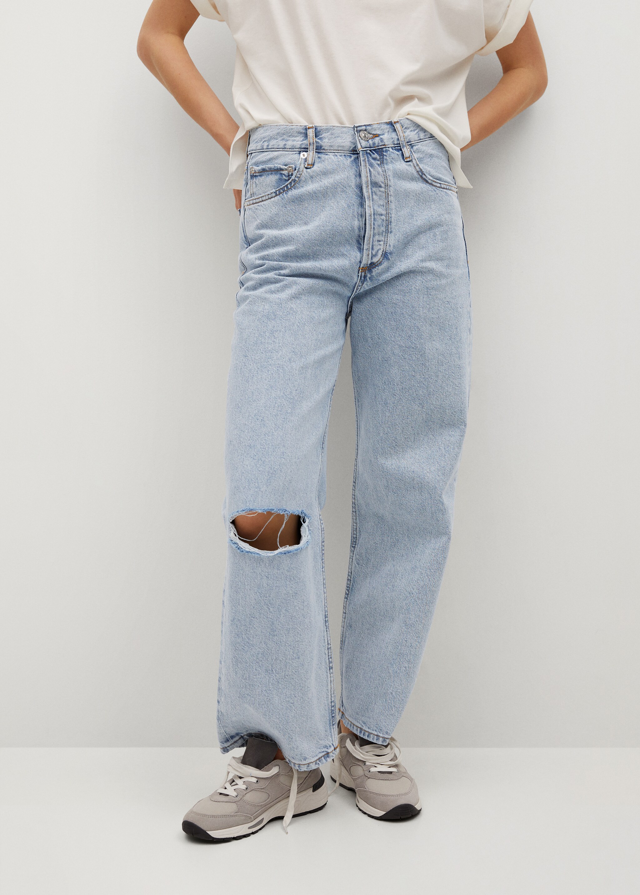Jeans wideleg tiro alto - Plano medio