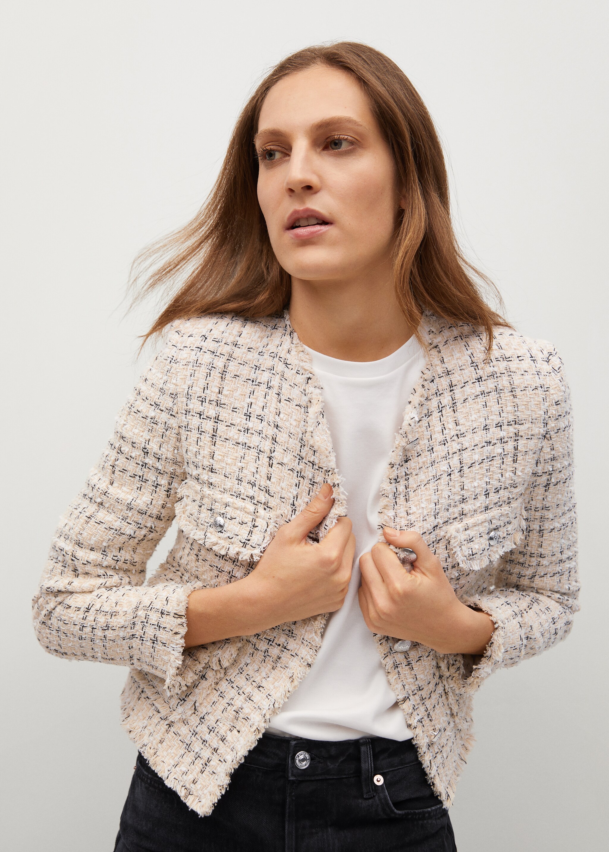 Tweed jacket with pockets - Medium plane