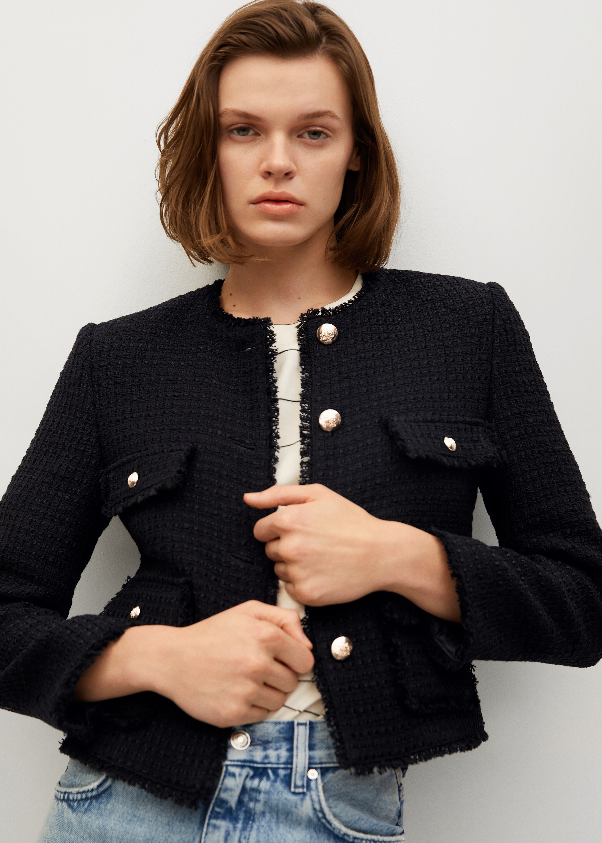 Tweed jacket with pockets - Medium plane