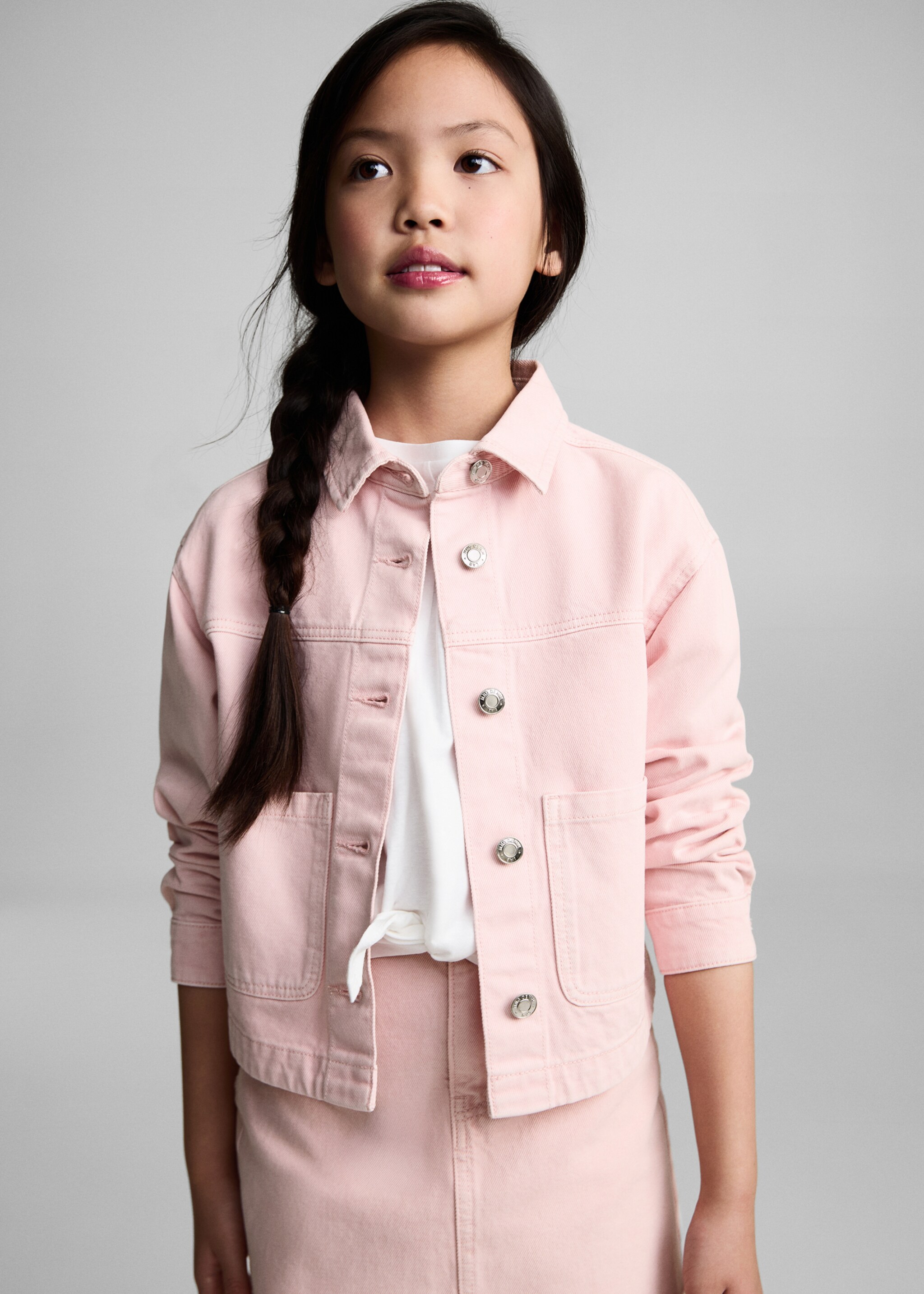 Denimjacka ficka - Bild av mittparti, Rosa. Ref: 87026346-00.