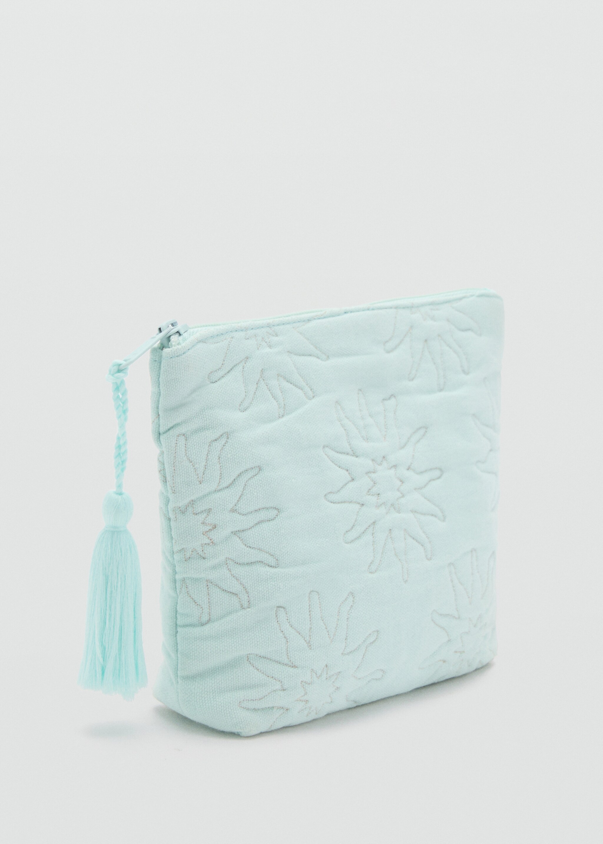 Necessaire dettagli ricamati - Piano medio, Verde acqua. Ref: 87026717-00.